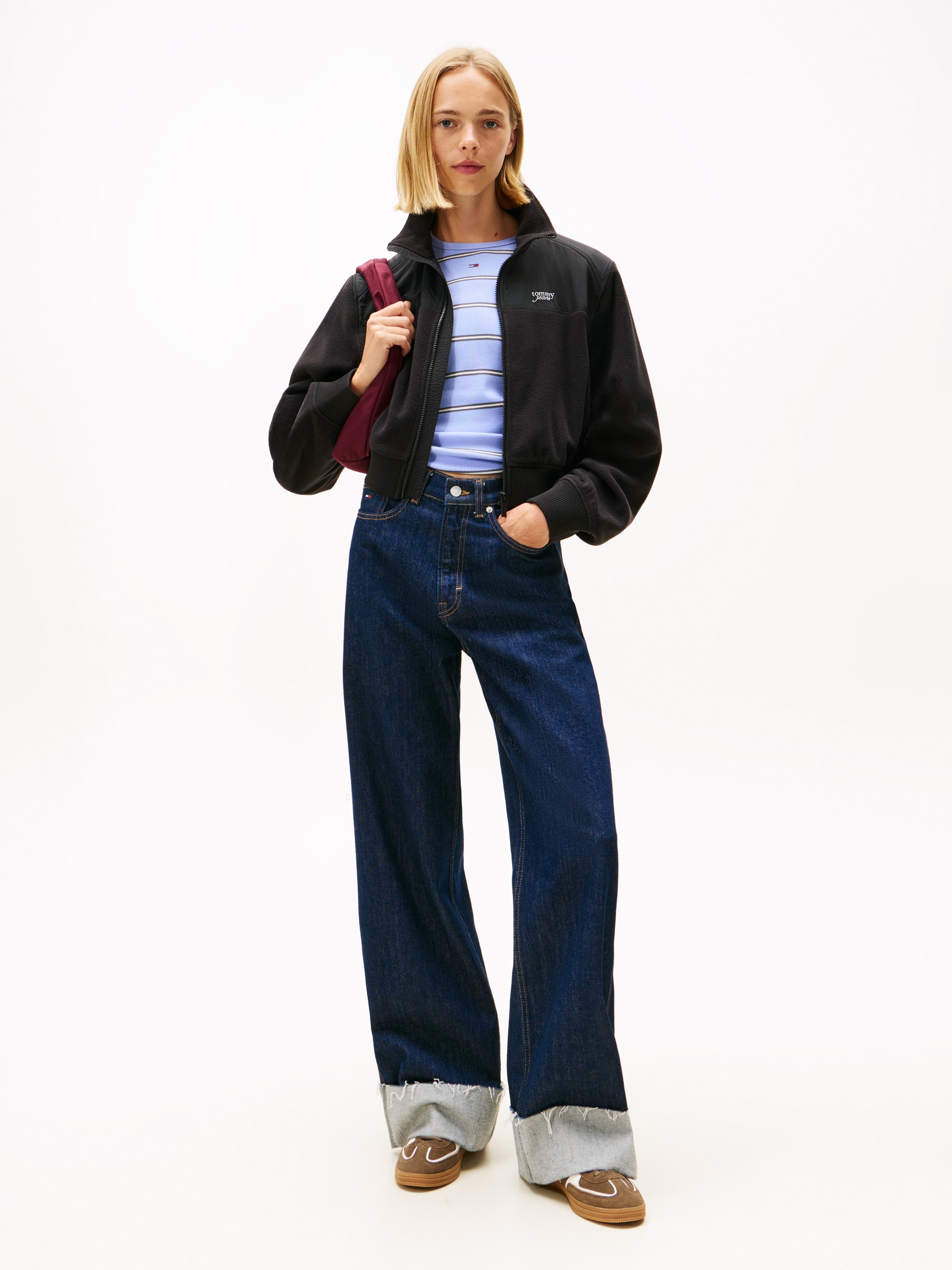 Tommy Jeans Sweatjacke »TJW FABRIC MIX FLEECE ZIP THRU«, aus weicher Fleece Qualität