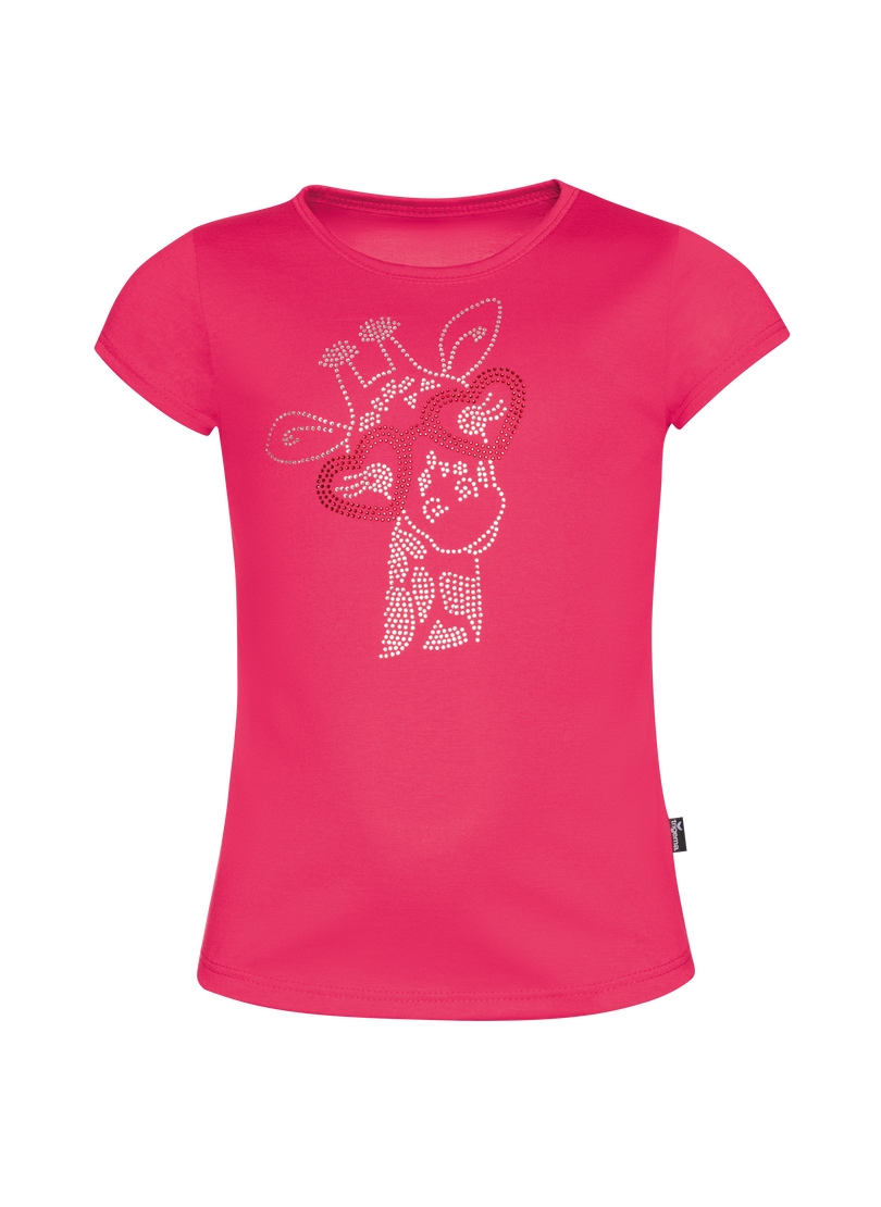 Trigema T-Shirt »TRIGEMA T-Shirt mit glitzerndem Giraffen-Printmotiv«, (1 tlg.)