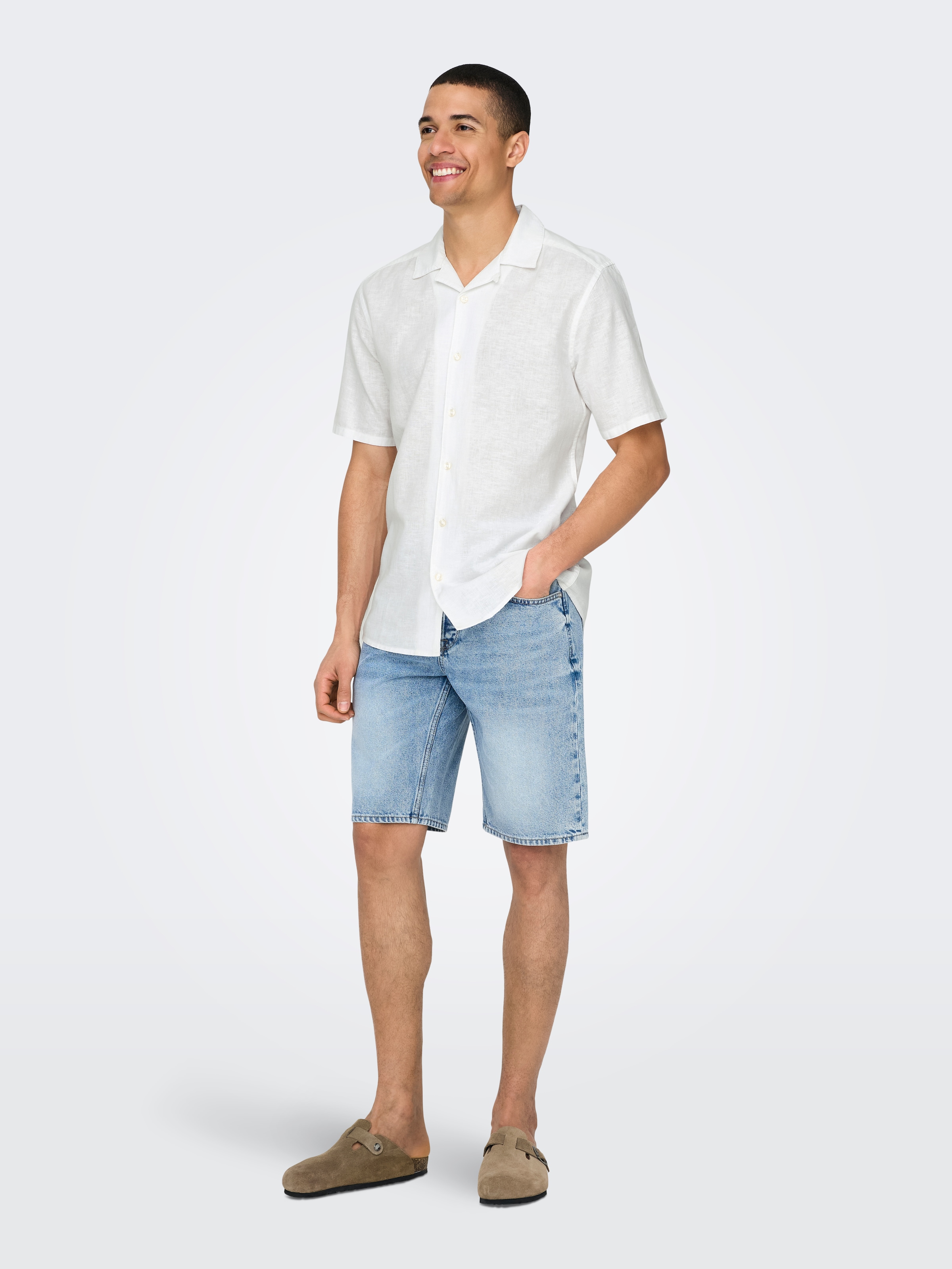ONLY & SONS Kurzarmhemd »ONSCAIDEN SS SOLID RESORT LINEN NOOS«