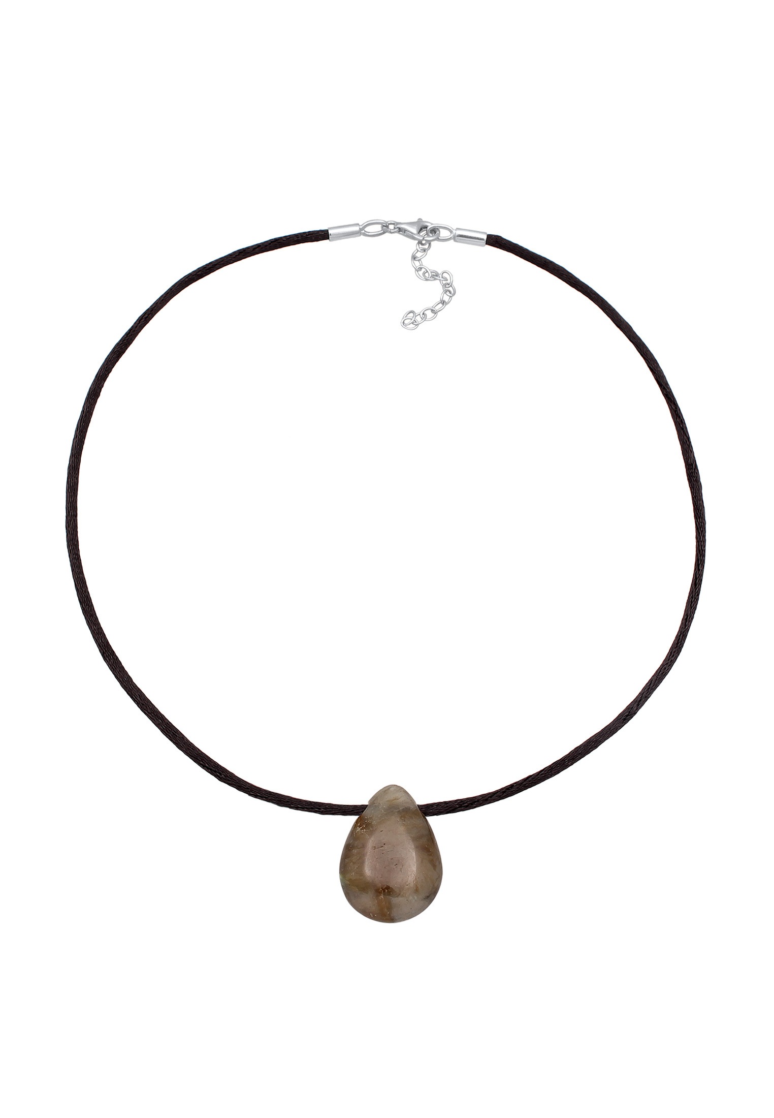 Elli Premium Choker »Halskette Choker Satin Labradorit Edelstein Tropfen 925 Silber«