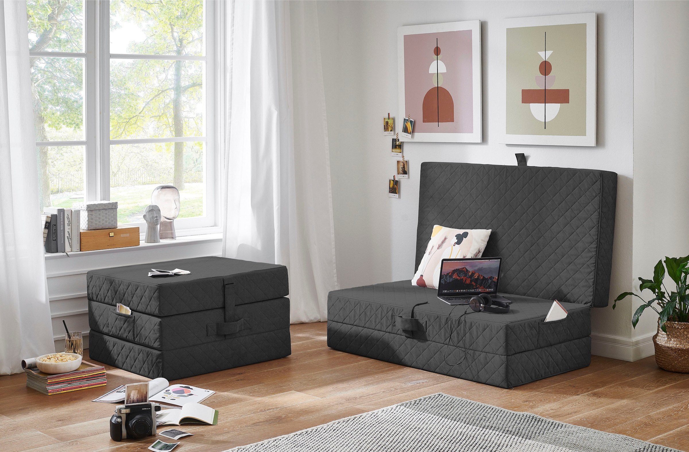 ATLANTIC home collection Sessel »Lenny« Sessel als Faltmatratze mit Gästebettfunktion