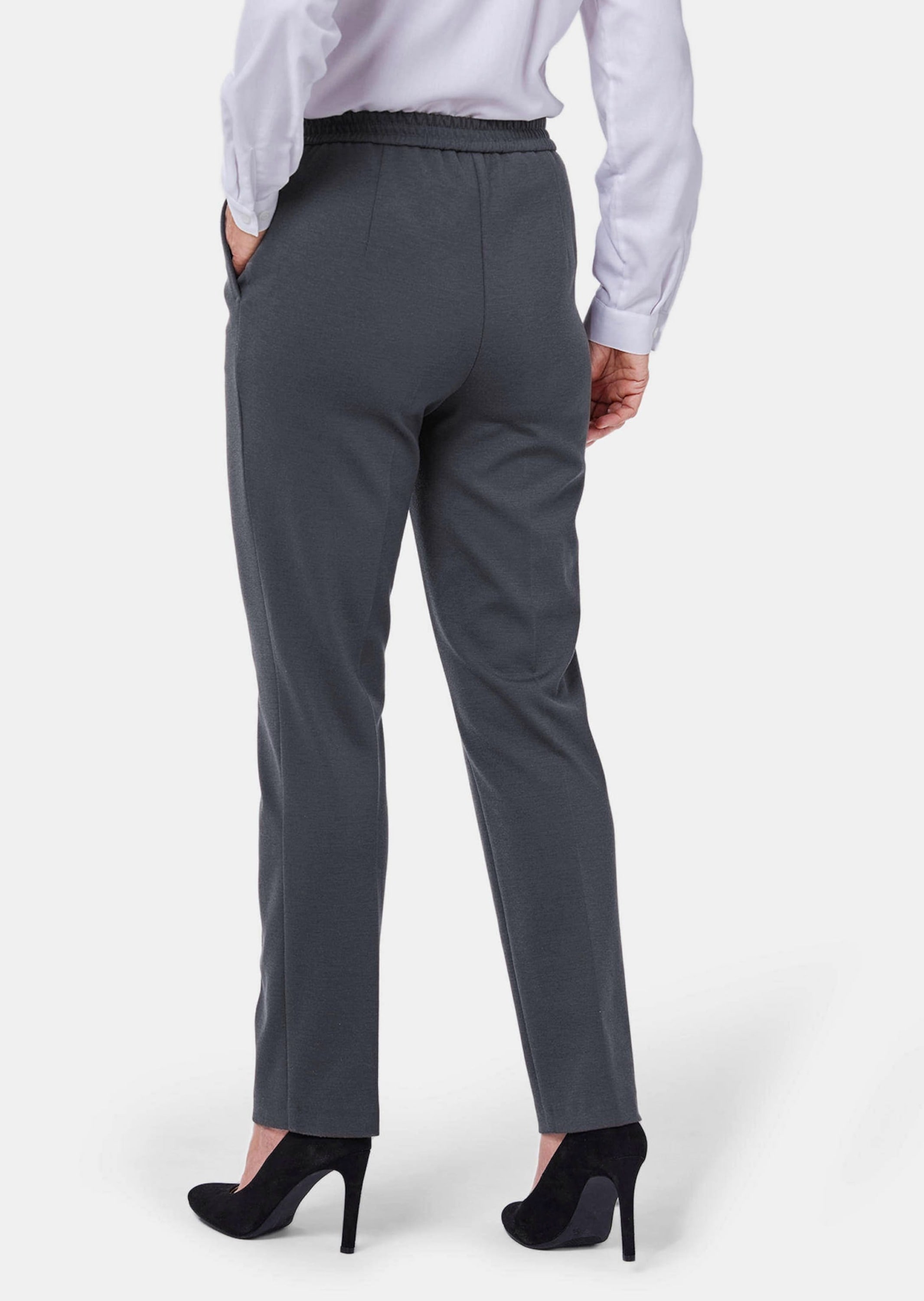 GOLDNER Schlupfhose »Schlupfhose Martha in knitterarmer Flanelloptik«