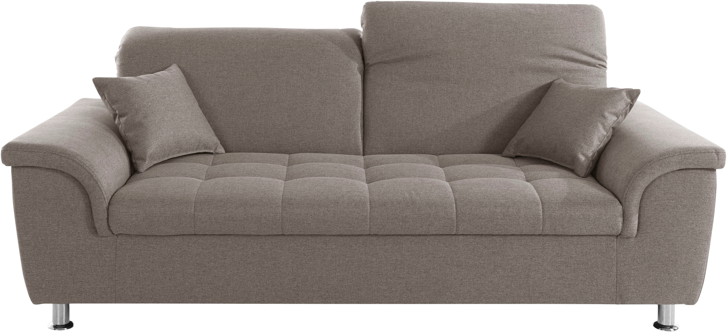 DOMO collection 2,5-Sitzer »Franzi, zeitlos und elegant, moderne Sitzheftung« wahlweise mit Kopfteilverstellung, inklusive Zierkissen