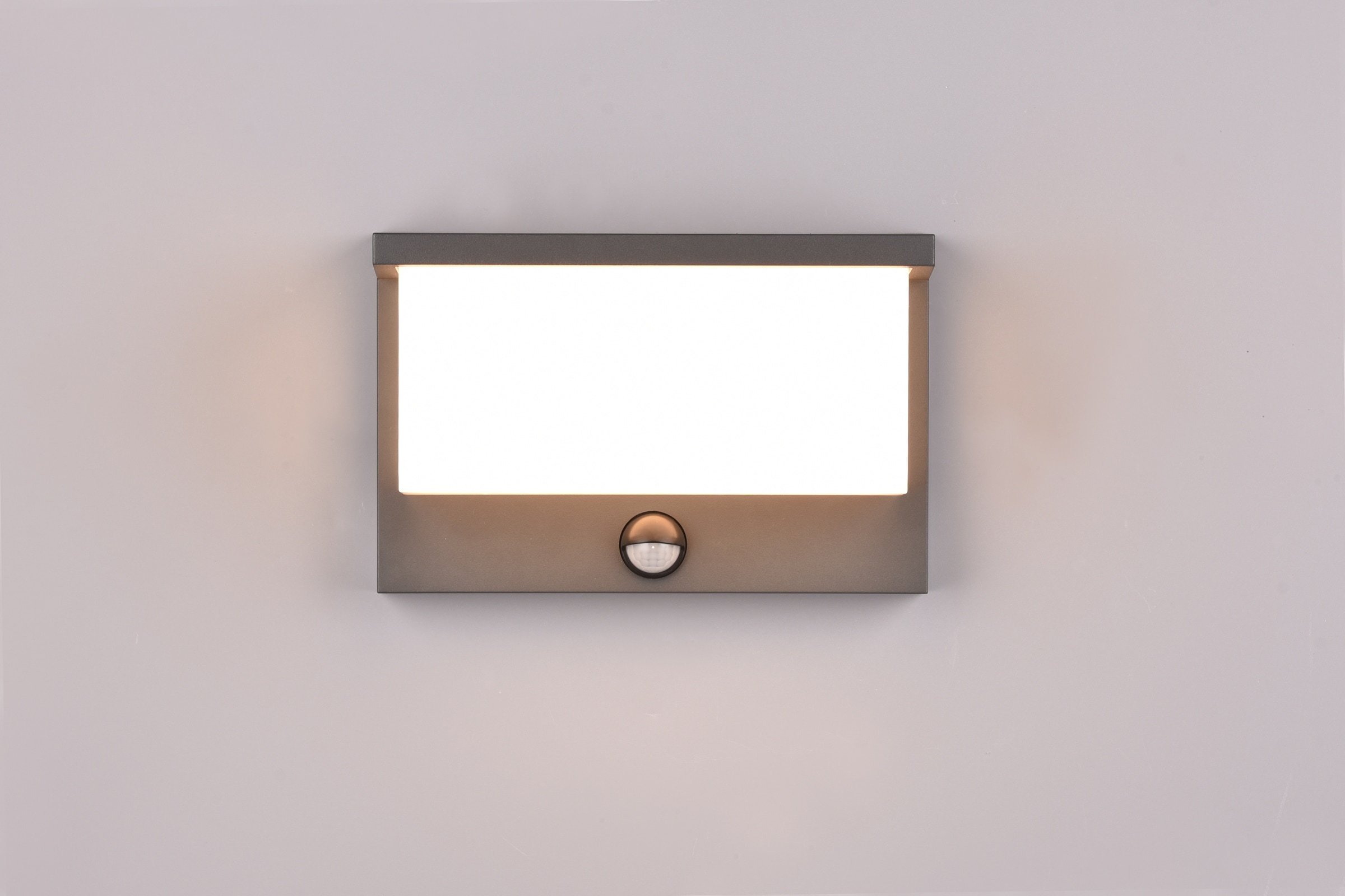TRIO Leuchten LED Außen-Wandleuchte »NESTOS, Outdoor Wandlampe Hauswand IP54, LED 13W 1300 Lumen 3000 K« LED-Board 1 Stk. Warmweiß LED Wandlampe anthrazit, Garten Terrasse Hauswand, mit Bewegungsmelder