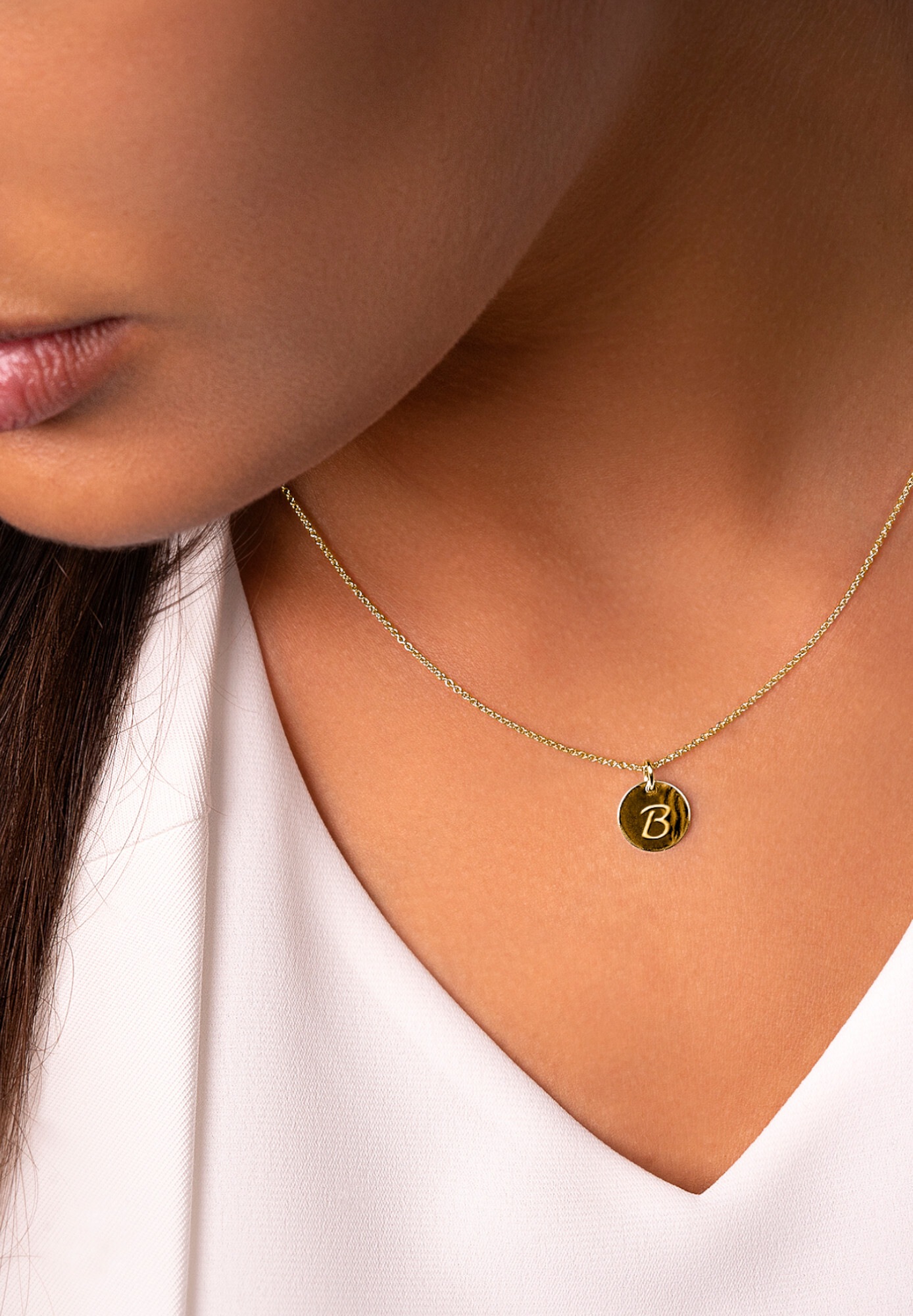 ONE ELEMENT Kette und Anhänger Set »Schmuckset - Set mit Halskette Buchstabe B Buchstaben Anhänger aus 333 Gelbgold Ø 11,0 mm«