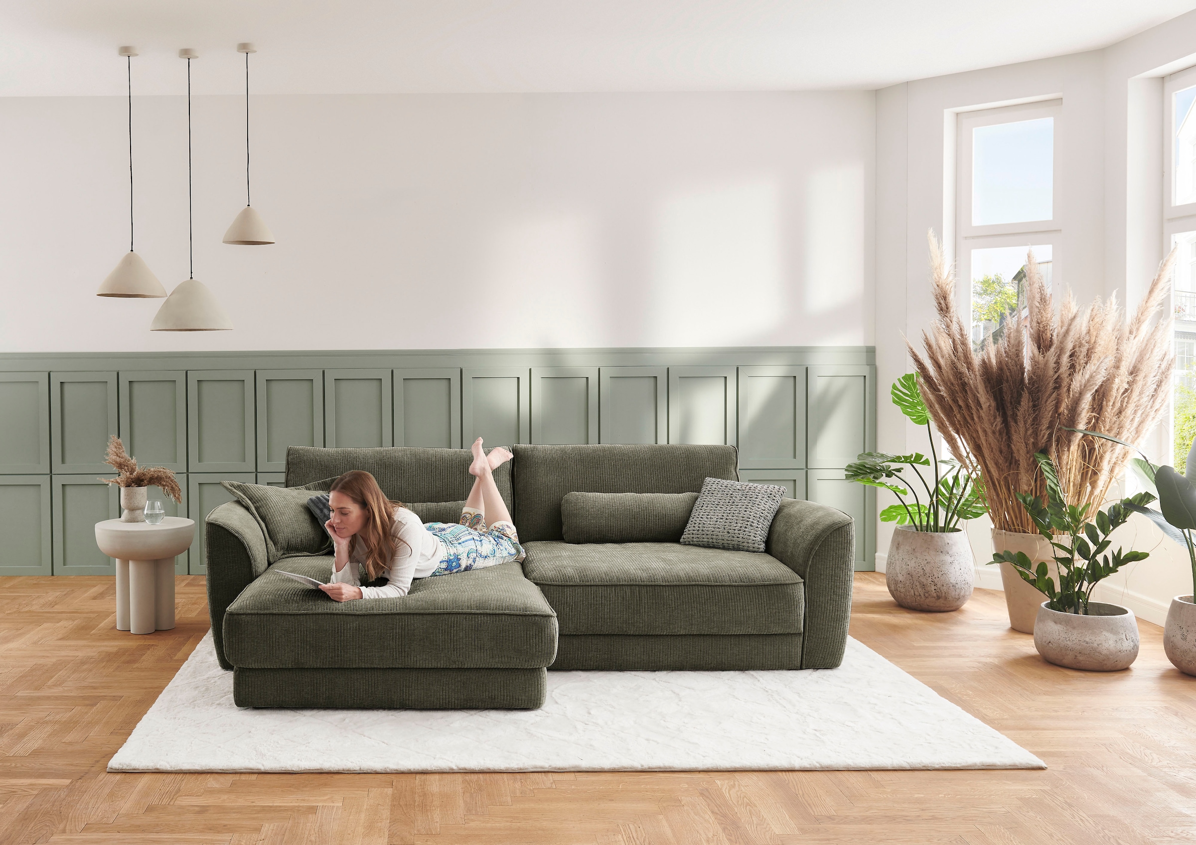 Die PlanBar Ecksofa »ZE-EM24138 L-Form, 264 cm breit, Softsitz-Couch Polsterecke« Kaltschaumpolsterung, optional mit Sitztiefenverstellung