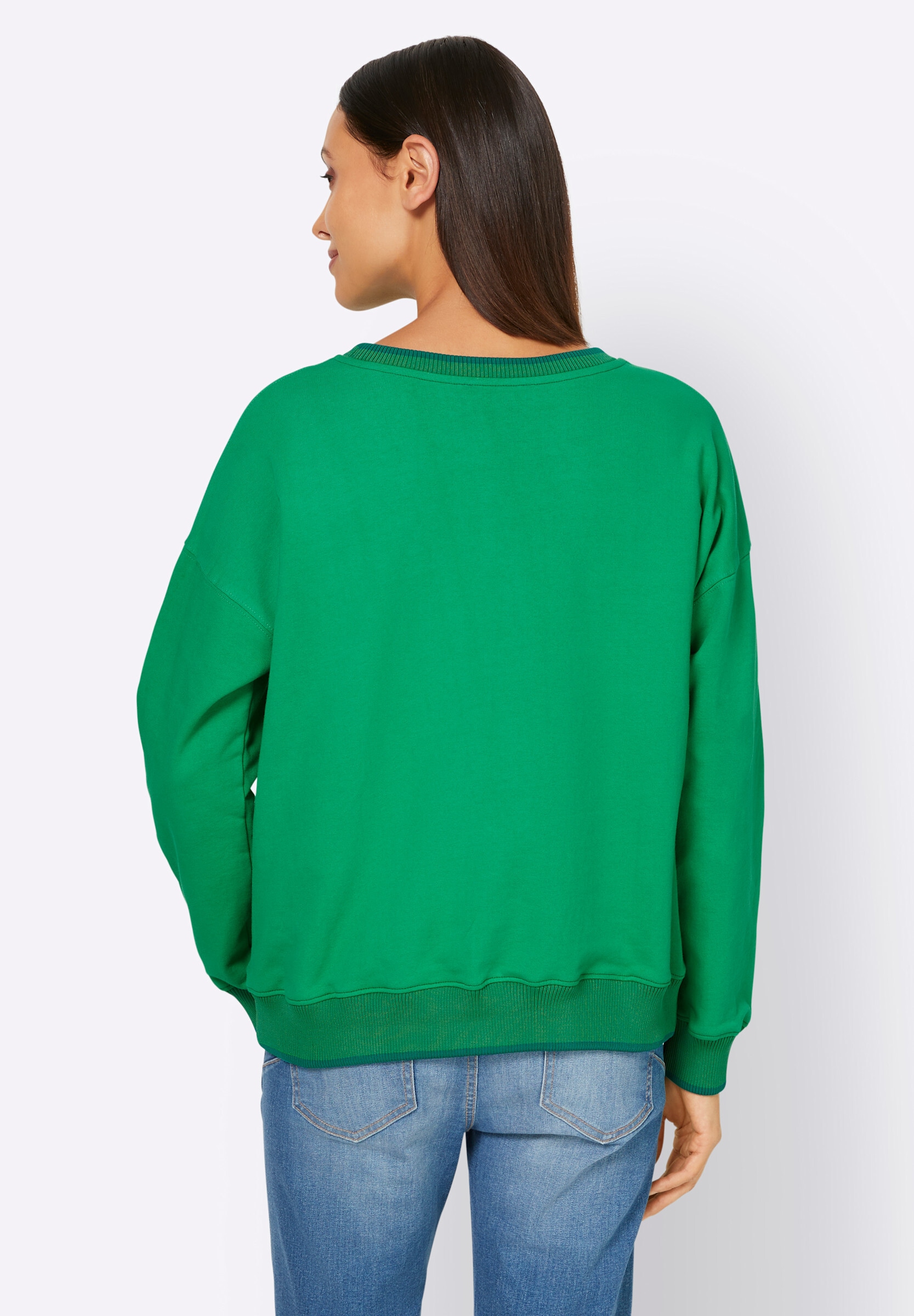 heine Sweatshirt »Sweatshirt Sweatshirt mit Kontraststreifen«
