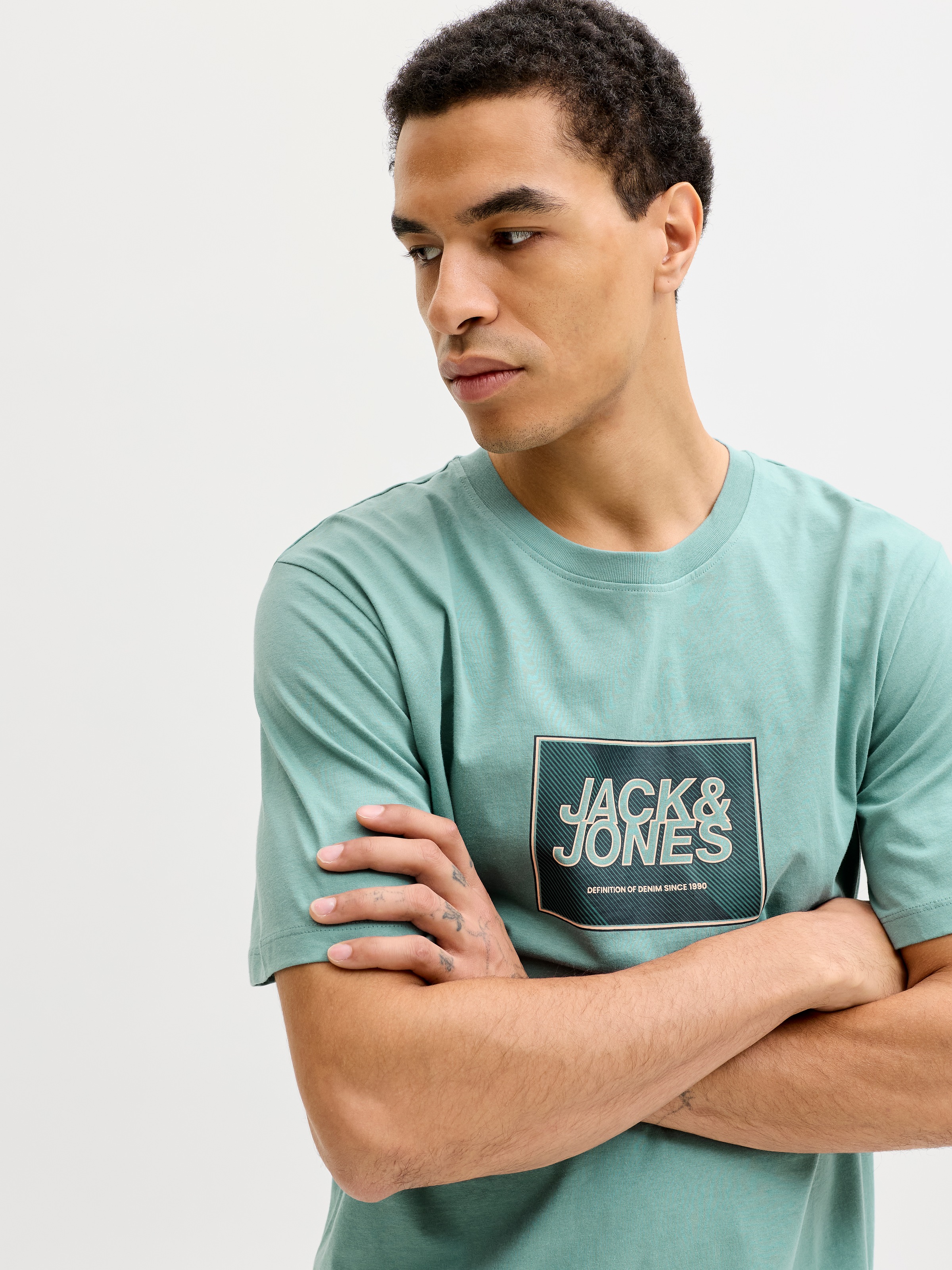 Jack & Jones Rundhalsshirt »JJRAIN TEE SS CREW NECK«