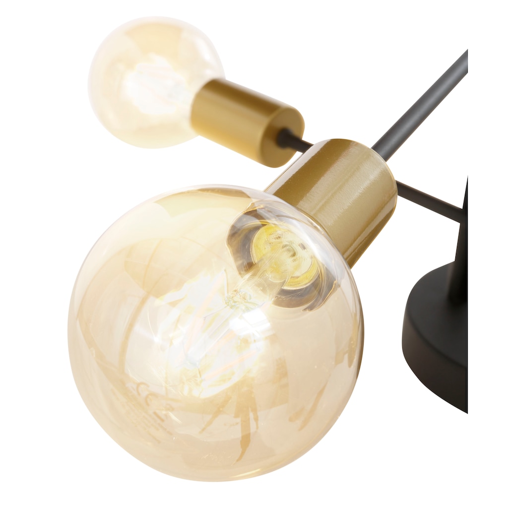 Leonique Deckenleuchte »Jarla«, E27, 1 St., Deckenlampe / Wandlampe mit goldfarbenen Fassungen, Arme flexibel verstellbar / schwenkbar