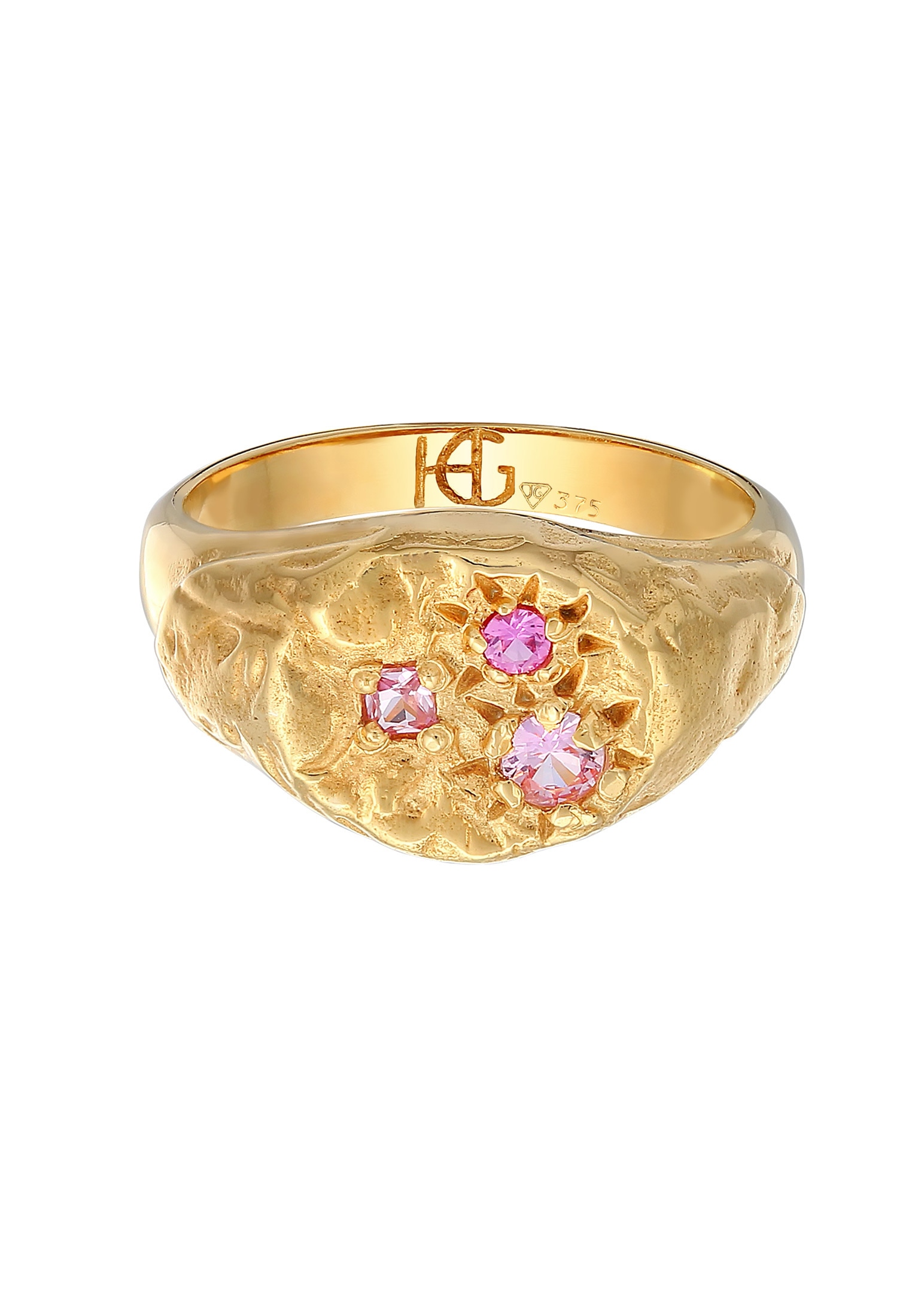 HAZE & GLORY Silberring »Ring Saphir Rosa - Tilli 375 Gelbgold«
