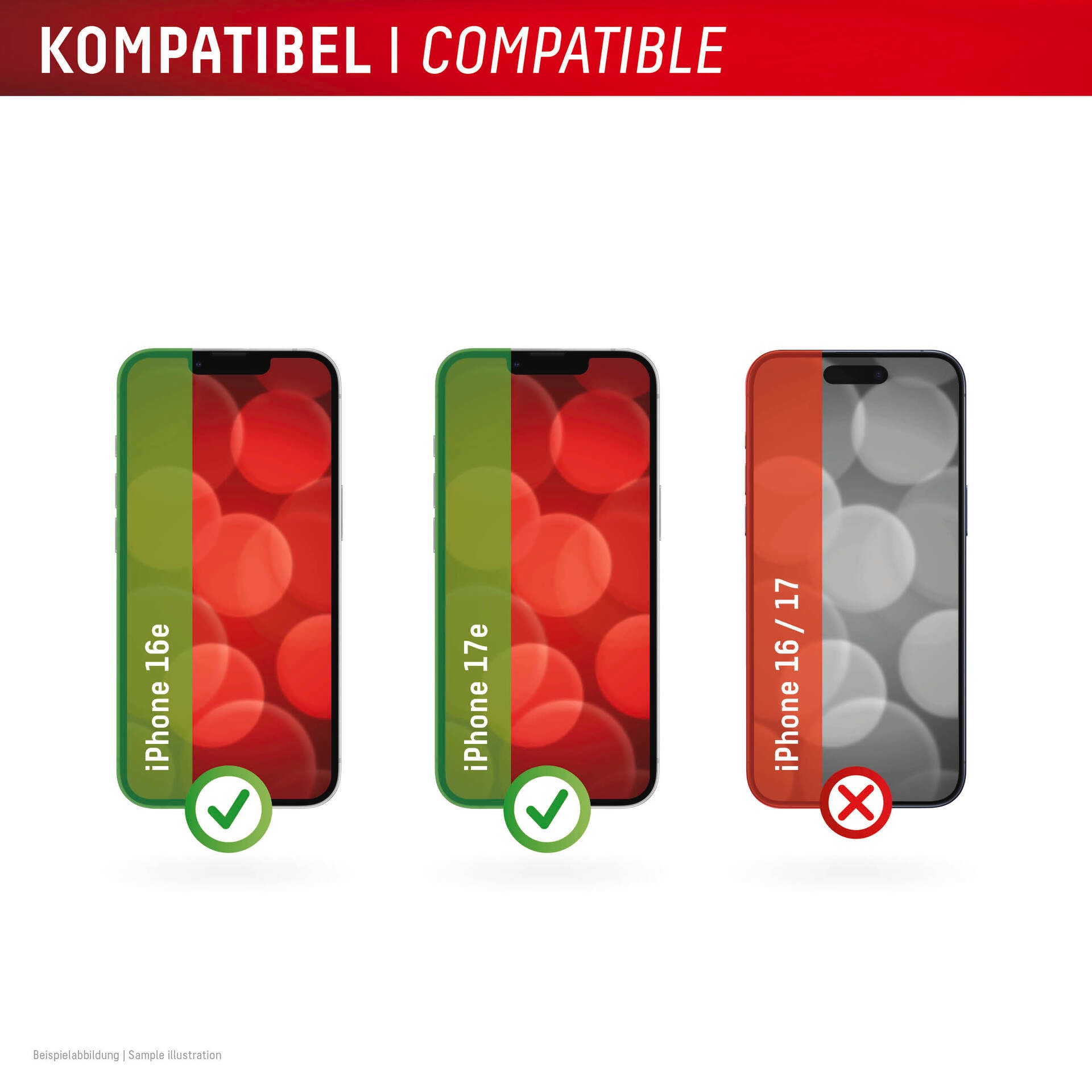Displex Displayschutzglas »Real Glass Screen Protector mit EASY-ON MountMaster« für Apple iPhone 16e;Apple iPhone 17e Displayschutzfolie, Schutzfolie, Bildschirmschutz, kratz- & stoßfest
