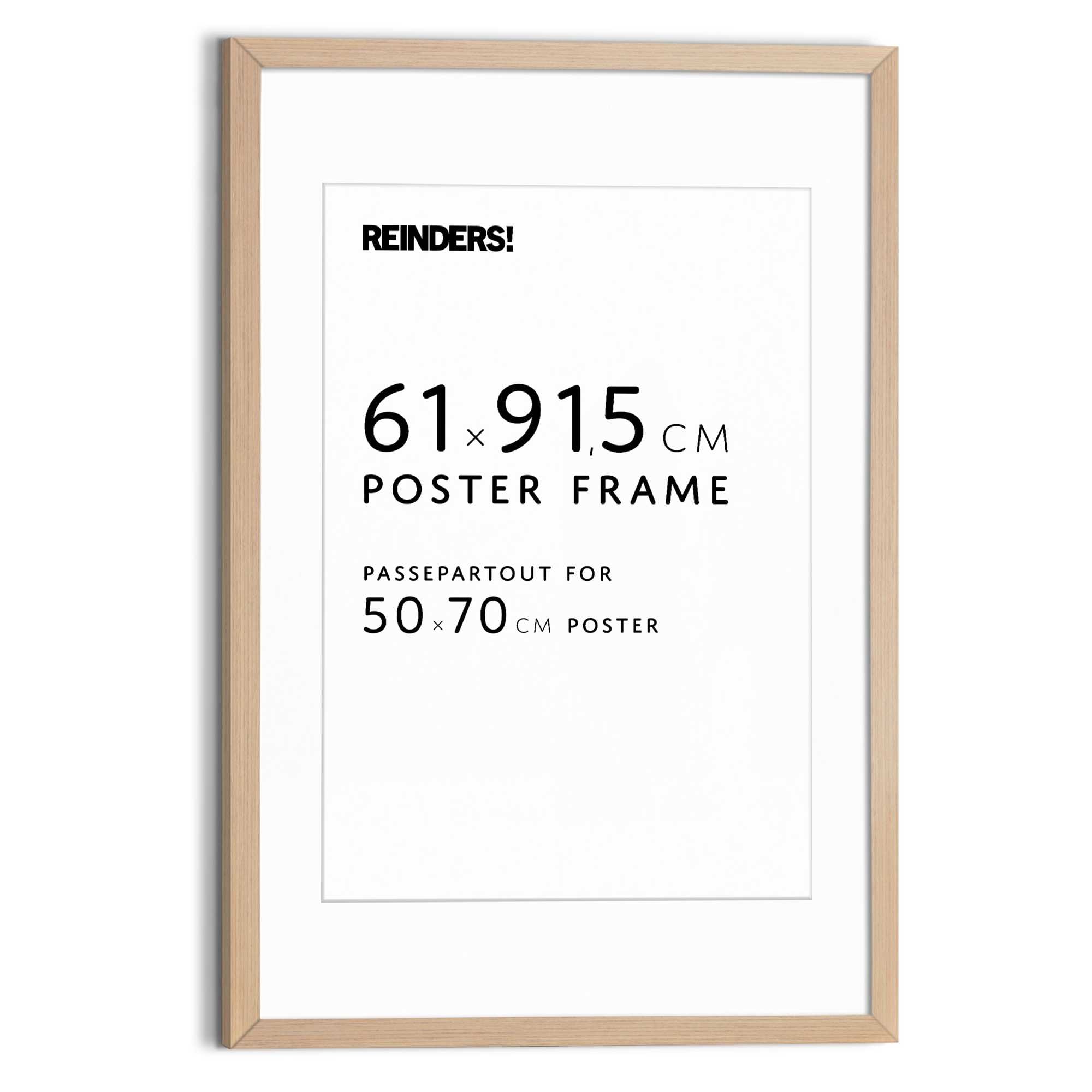 Reinders! Bilderrahmen »Bilderrahmen Poster 61x91,5 oder 50x70« für 1 Bilder Wohnzimmer - Buche - MDF - 64,5x95 cm, Größe B/H/T: 64,5 cm x 95 cm x...