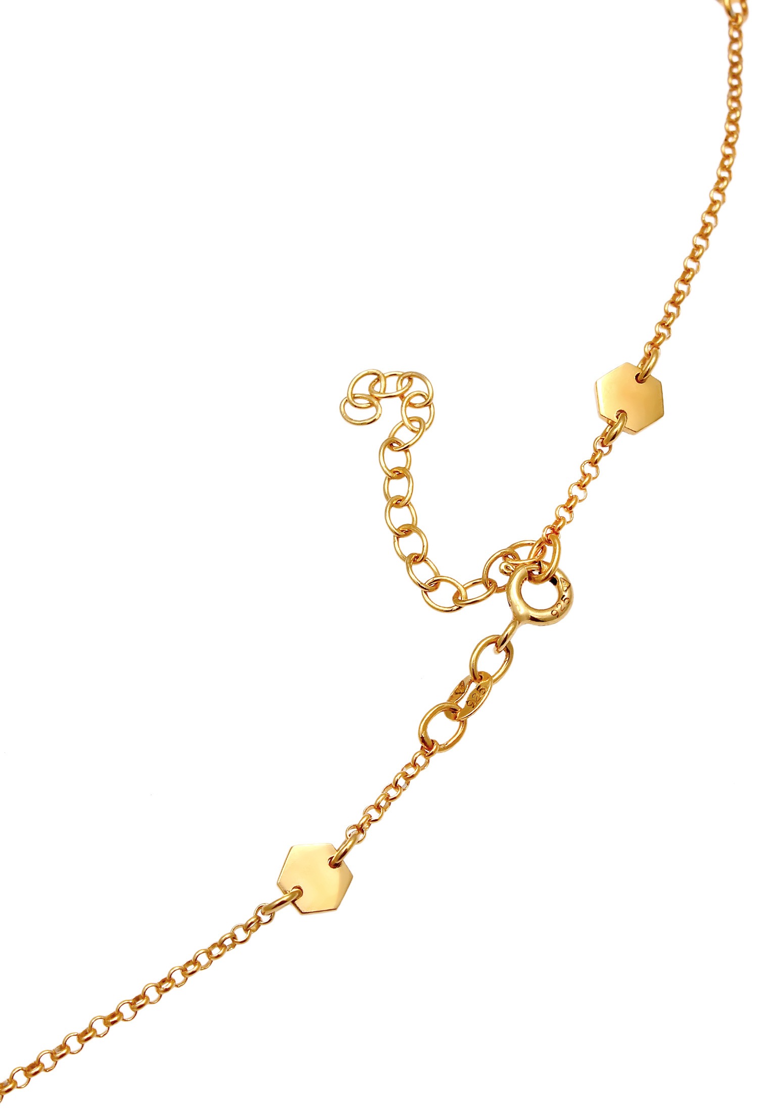 Elli Choker »Halskette Choker Geo Plättchen Hexagon 925 Silber«