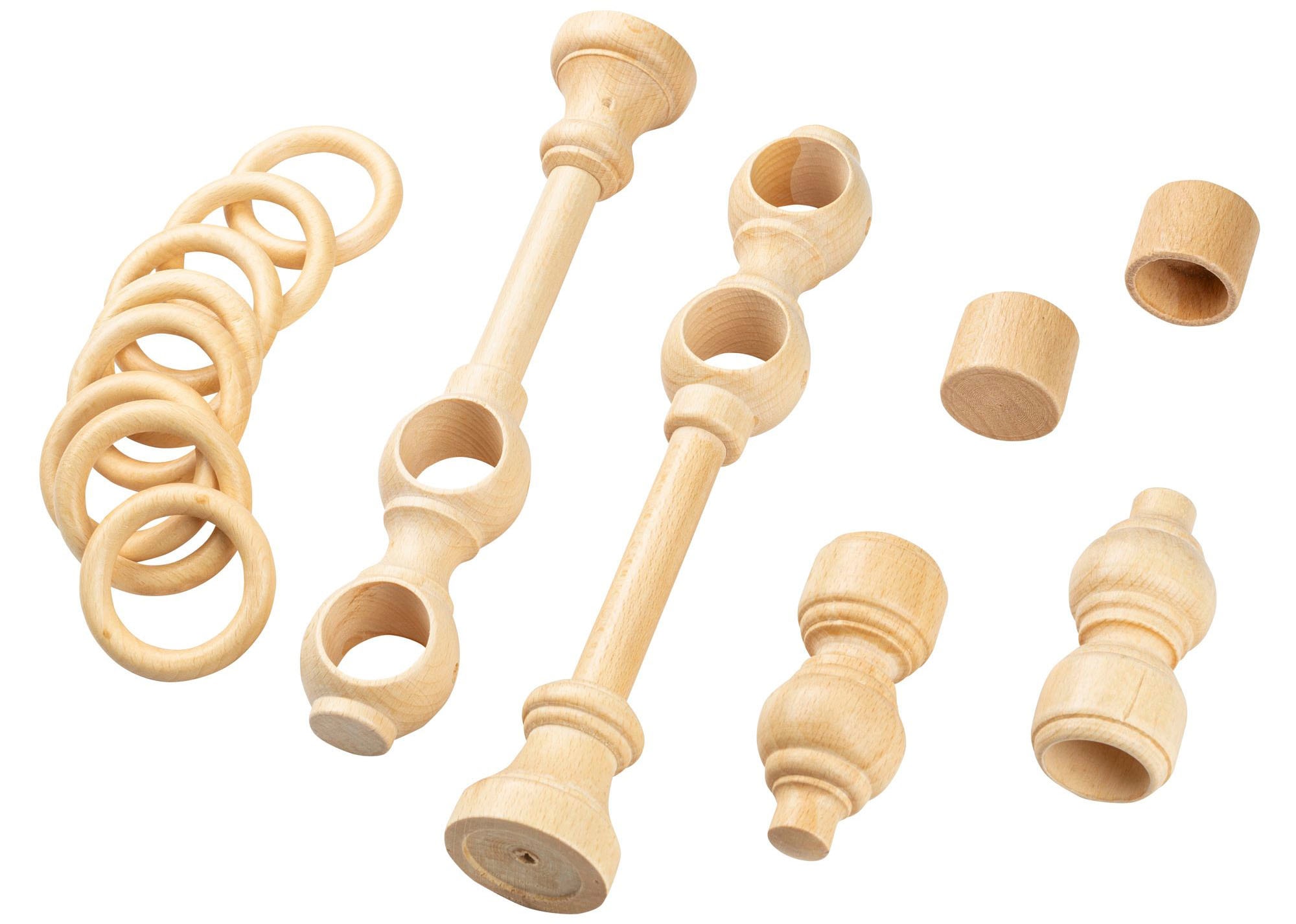 SN DECO GROUP Gardinenstange »Filigrano« 2 läufig-läufig Fixmaß 28 mm, Holz, verschiedene Längen und Farben, Komplettset