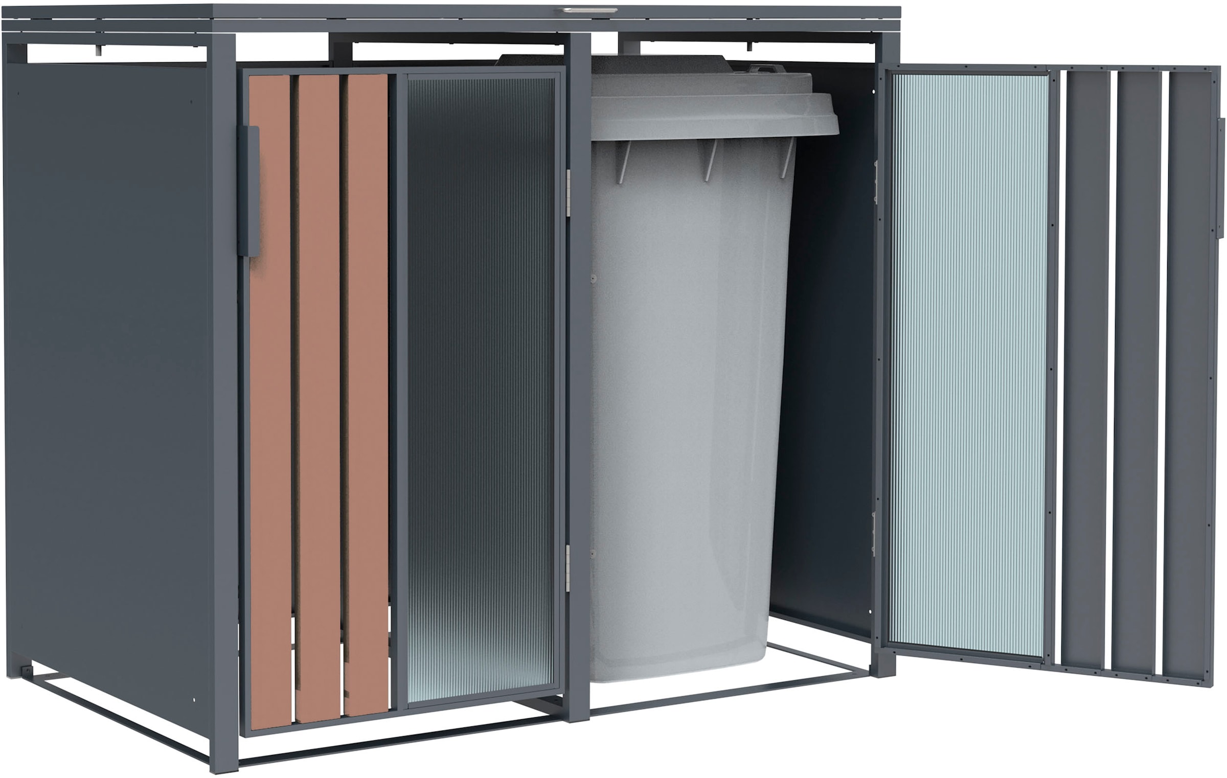 WESTMANN Mülltonnenbox »Status 2« BxTxH: 132x80x116 cm, für 2x240 L Mülltonnen