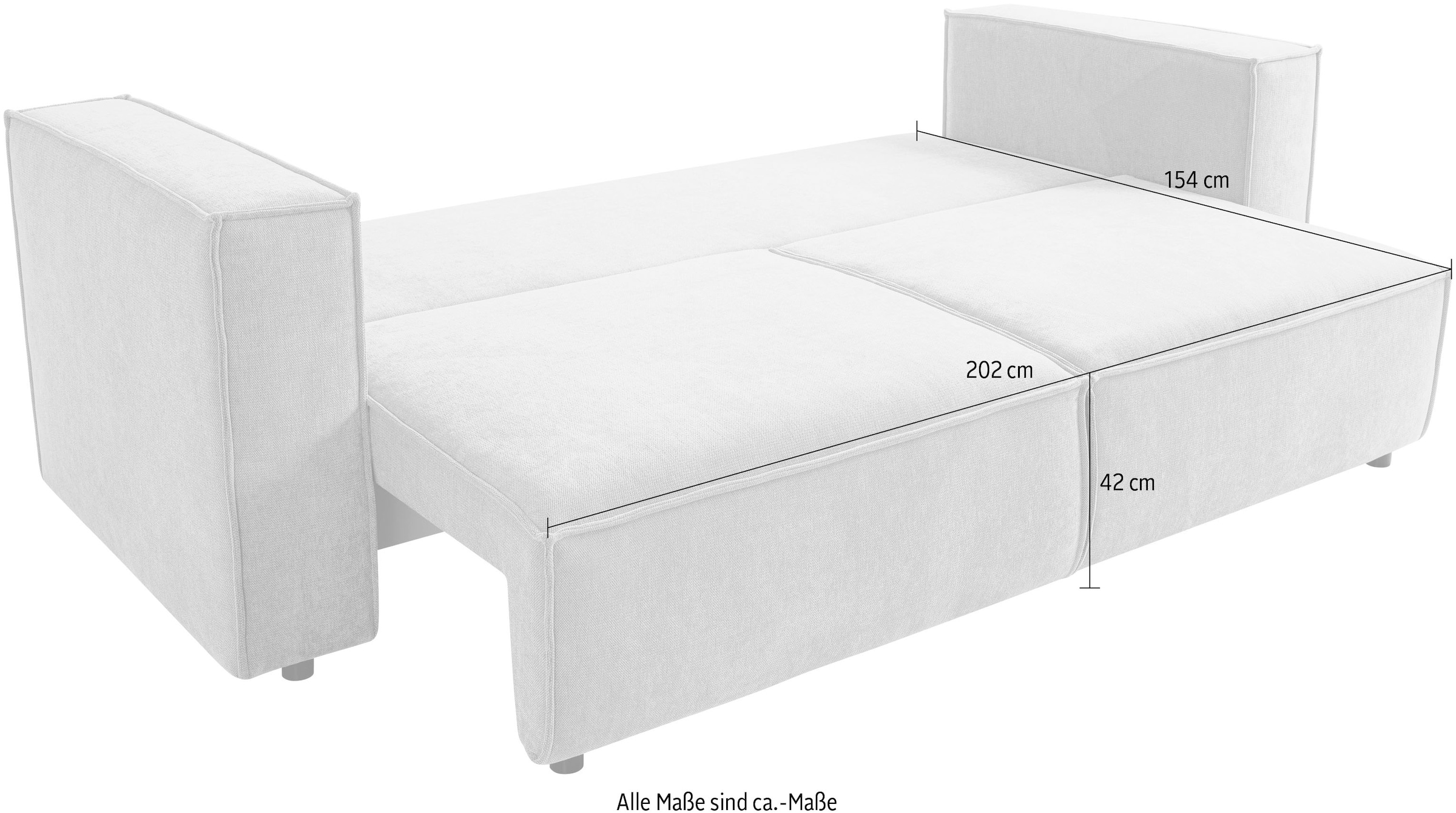 WERK2 Schlafsofa »Memo Kansas Breite 252cm, mit extragroßer Liegefläche 202x152cm«