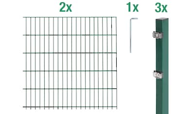 Alberts Doppelstabmattenzaun, (Set), grün, 80 cm hoch, 2 Matten für 4 m, 3 Pfosten kaufen
