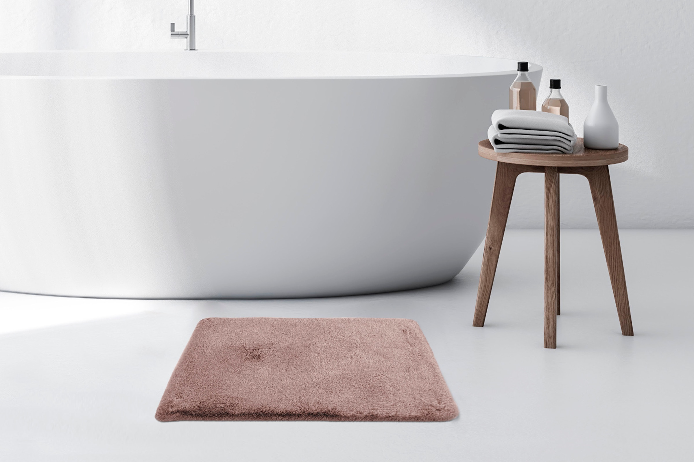 Kayoom Badematte »Rabbit«, rutschhemmend beschichtet, fußbodenheizungsgeeignet, weiche Kaninchenfell Haptik, Badezimmer, Kinderzimmer, Schlafzimmer