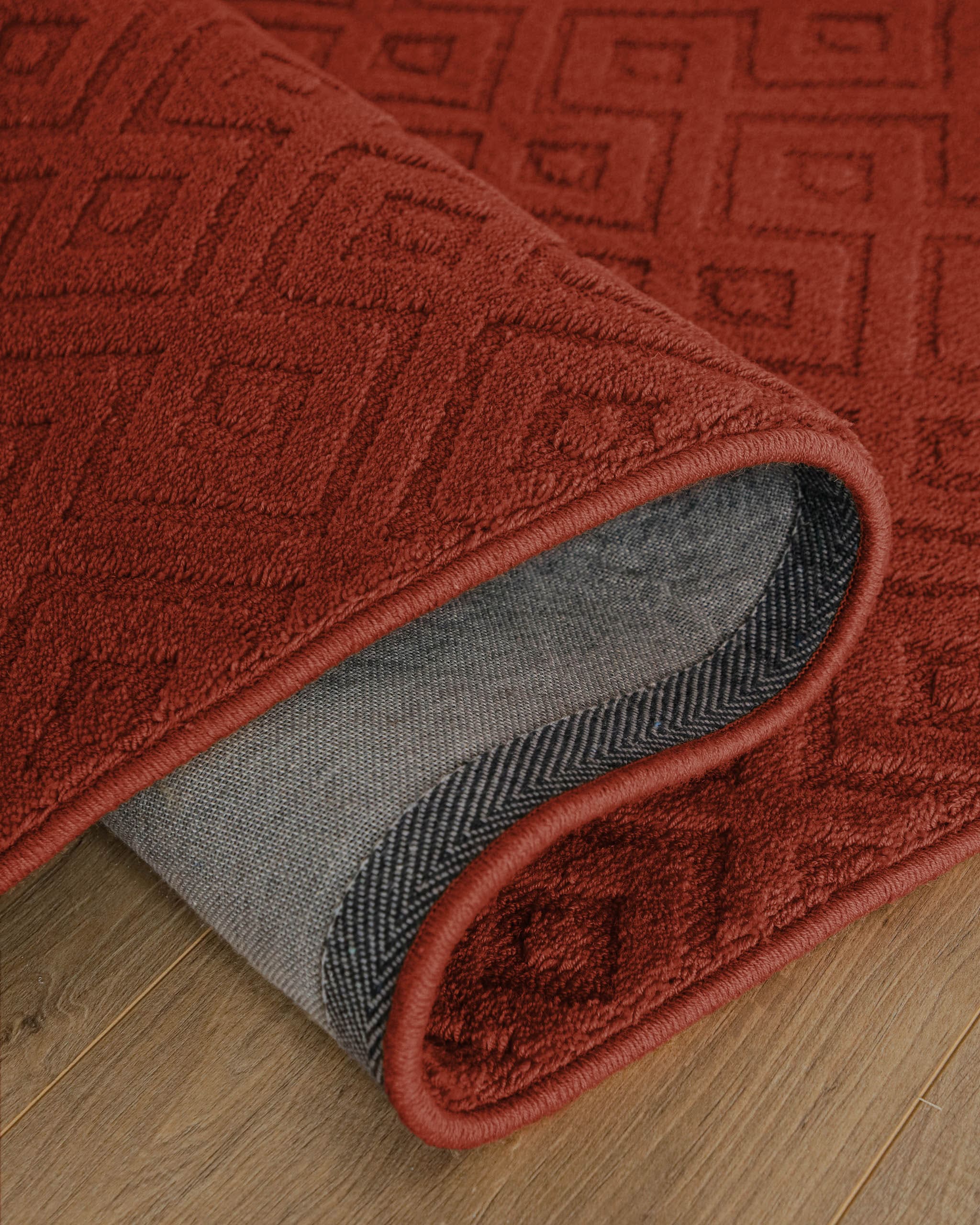 Wecon home Teppich »Castello TWO« rechteckig 7 mm Höhe Schurwolle, Kurzflor mit Hoch-Tief-Effekt, Wohnzimmer, Rautenmuster