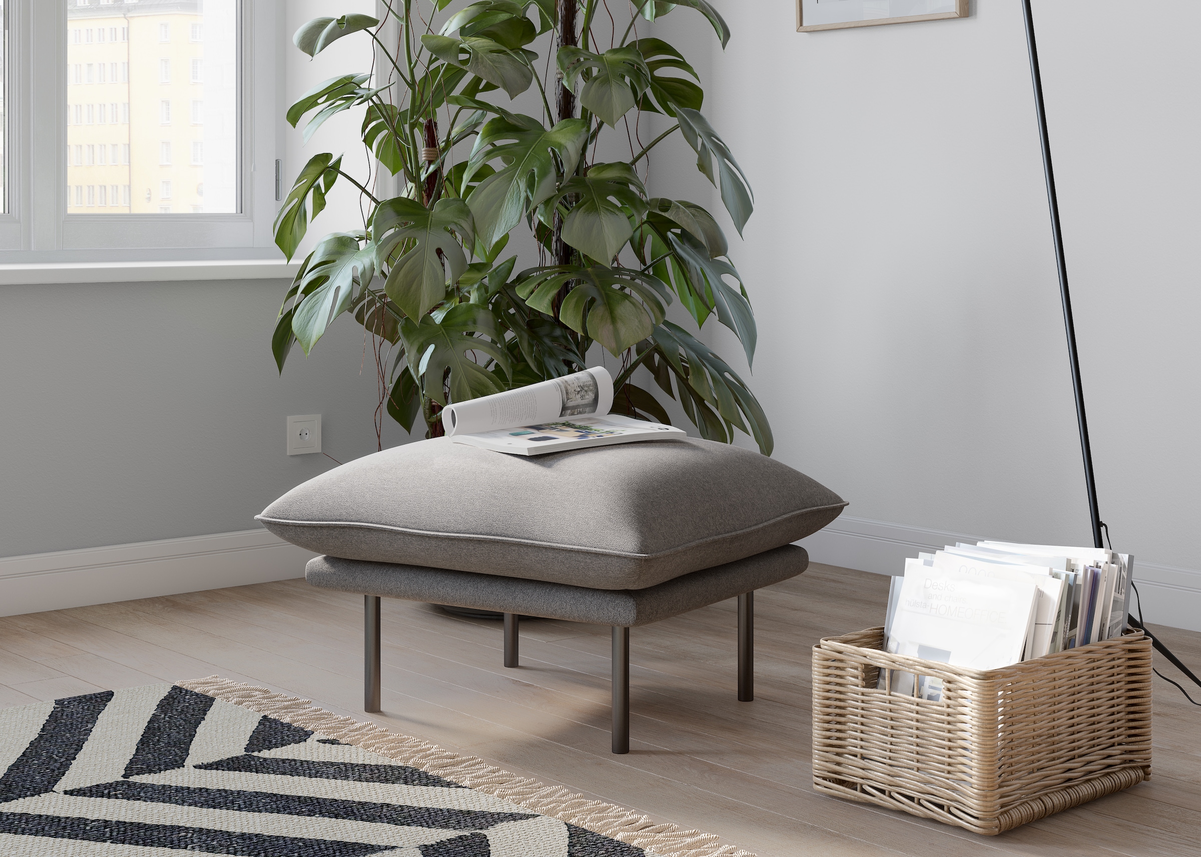 OTTO home Polsterhocker »Stine« Besonderes Design durch Kissenoptik und Keder, by Morten Georgsen