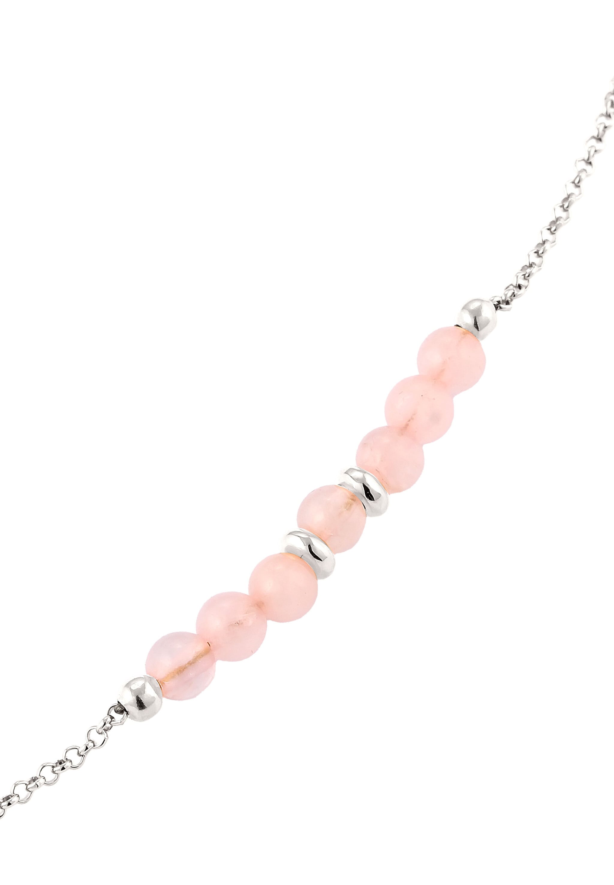 Elli Armkette »Armband Beads Quarz Rosé 925 Sterling Silber«