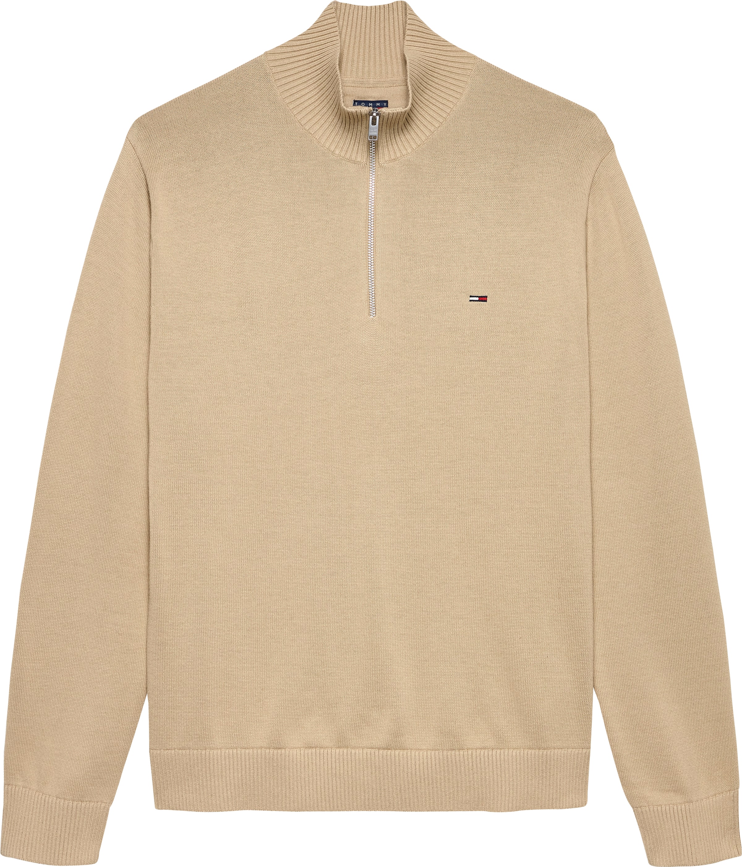 Tommy Jeans Strickpullover »TJM SLM ESS LIGHT ¼ ZIP SWTR EXT«, Mit Rundhalsausschnitt