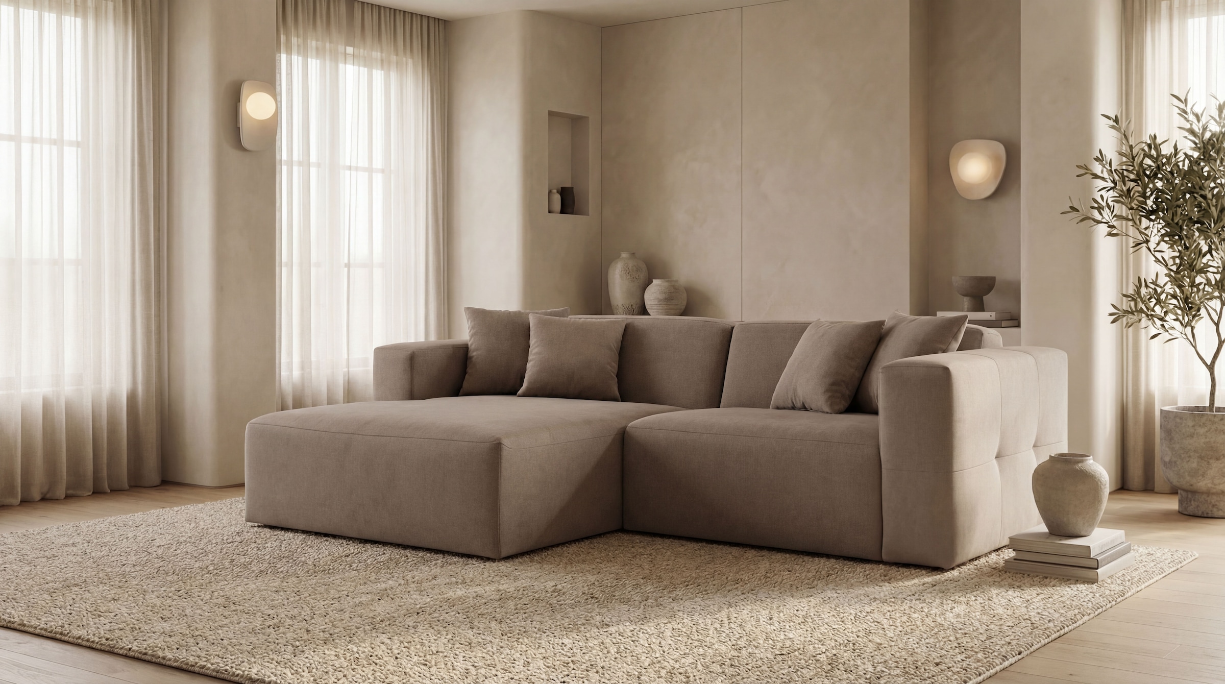 OTTO home Ecksofa »Kelani« mit dekorativer Knopfsteppung an den Armlehnen