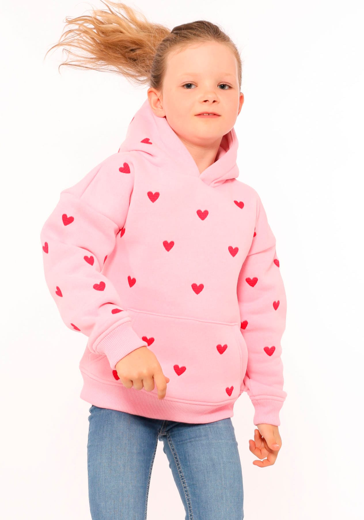 Hoodie »"Hearts" Kids«, mit gestickten Herzen allover für Mädchen