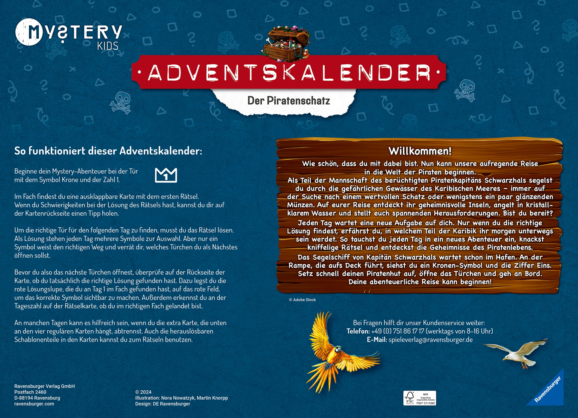 Ravensburger Spielzeug-Adventskalender »Mystery kids - Der Piratenschatz«, ab 6 Jahren