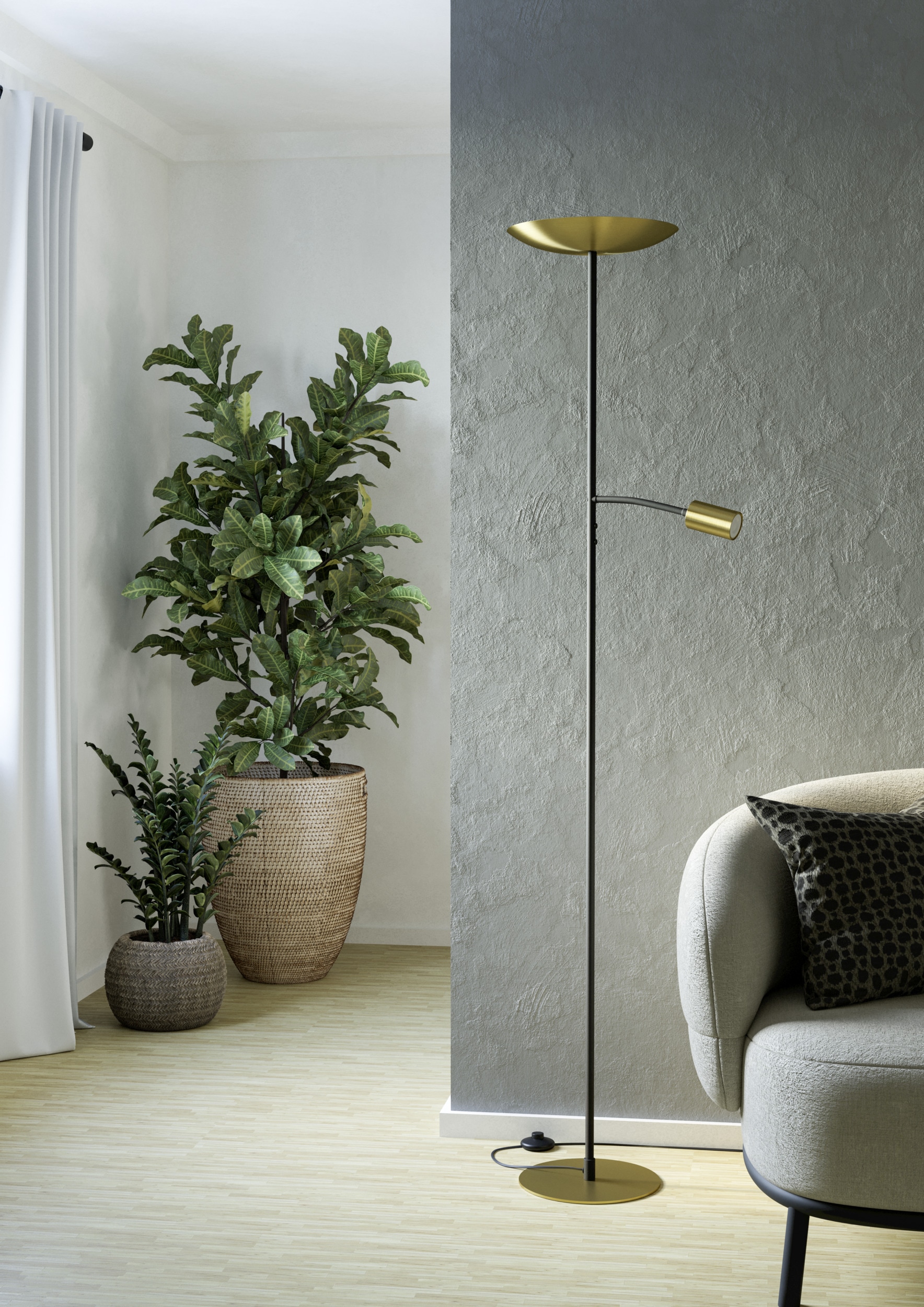 EGLO Stehlampe »CONIVARINO Stehlampe - Stahl - LED;LED - 26,5W;1X4W - IP20« LED-Modul 1 Stk. Warmweiß Standleuchte, Leselampe, Wohzimmer, Schlafzimmer, H170 x Ø32 cm