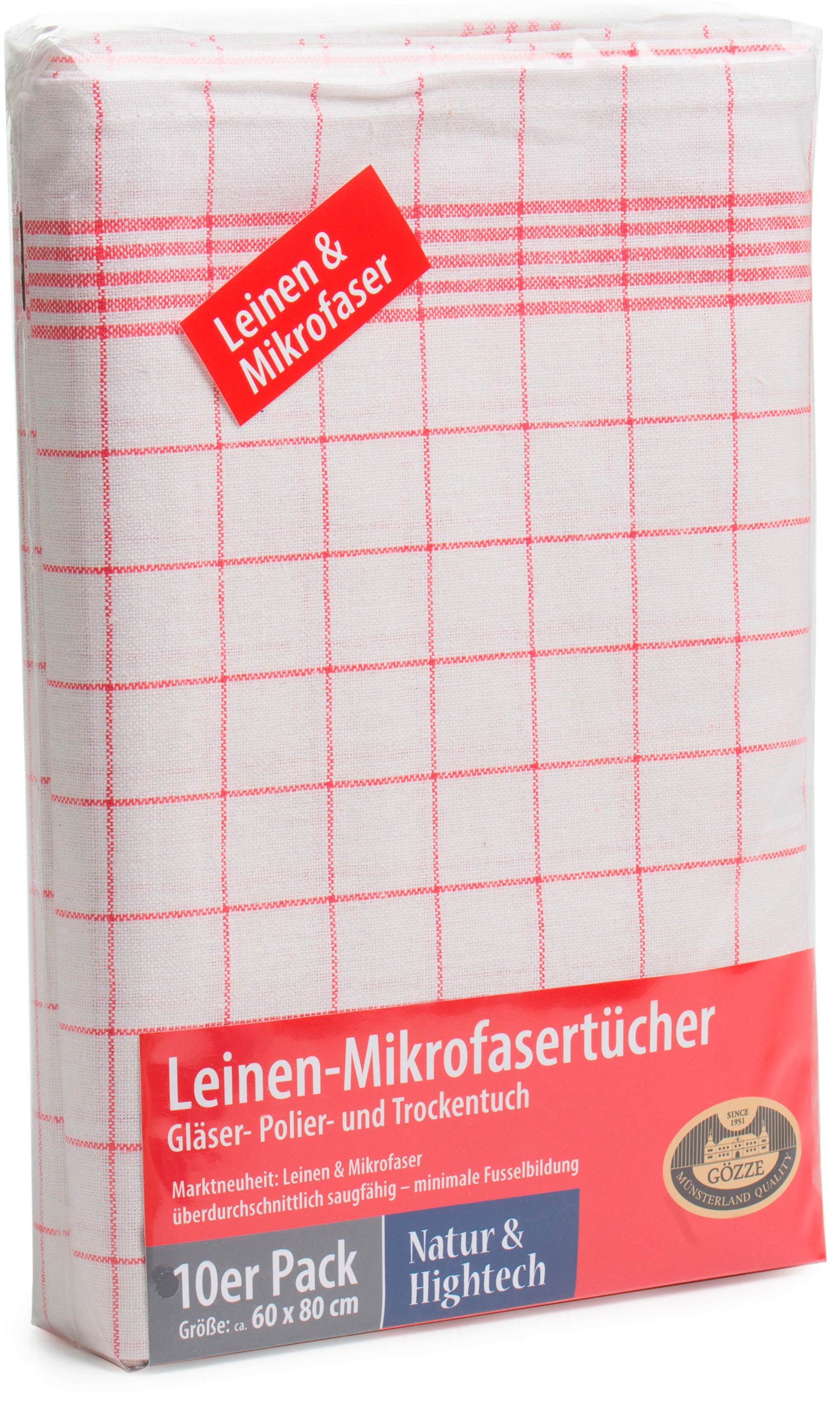 Gözze Geschirrtuch »Gläser und Poliertuch, Des. 60053, 60x80 cm«, (Set, 10 tlg.), Mikrofaser