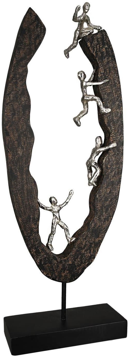 Casablanca by Gilde Dekofigur »Skulptur "Succeed"« Material-Mix aus Aluminium und Mangoholz