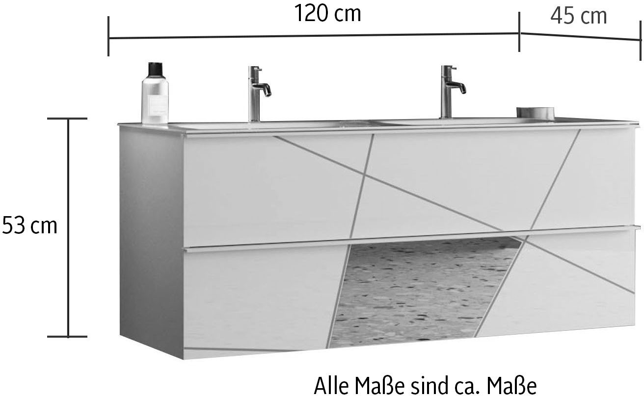 Diagramm Doppelwaschbecken Waschtisch