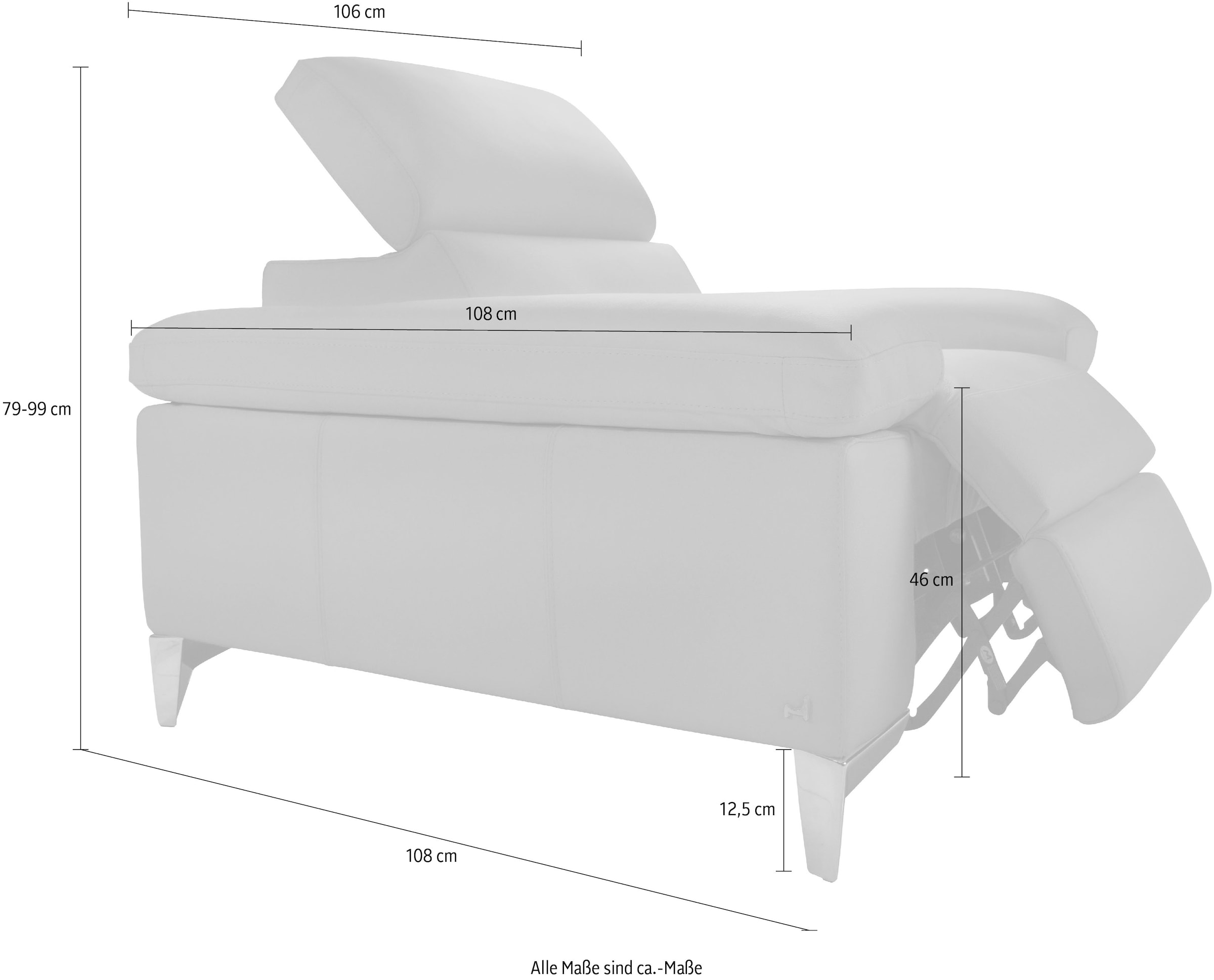 Nicoletti Home Relaxsessel, Breite 106 cm, mit Kopfteilverstellung, elektrisch verstellbar