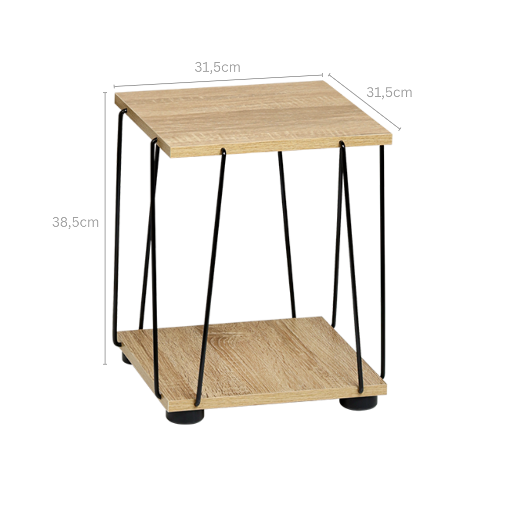 KESPER® Beistelltisch »Tisch mit 2 Ablagen, Höhe ca. 38,5 cm« 1 Stk. tlg. in sonoma Eichenholzoptik