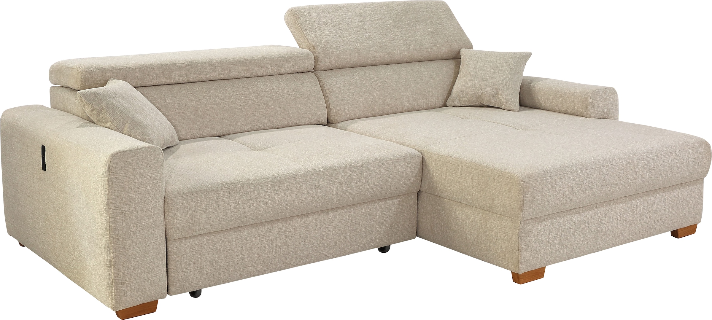 Jockenhöfer Gruppe Ecksofa »Slider, L-Form, 140kg Belastbarkeit je Sitzplatz«, elektromotorische Sitztiefenverstellung,USB-Ladeports,mit Kopfstützen