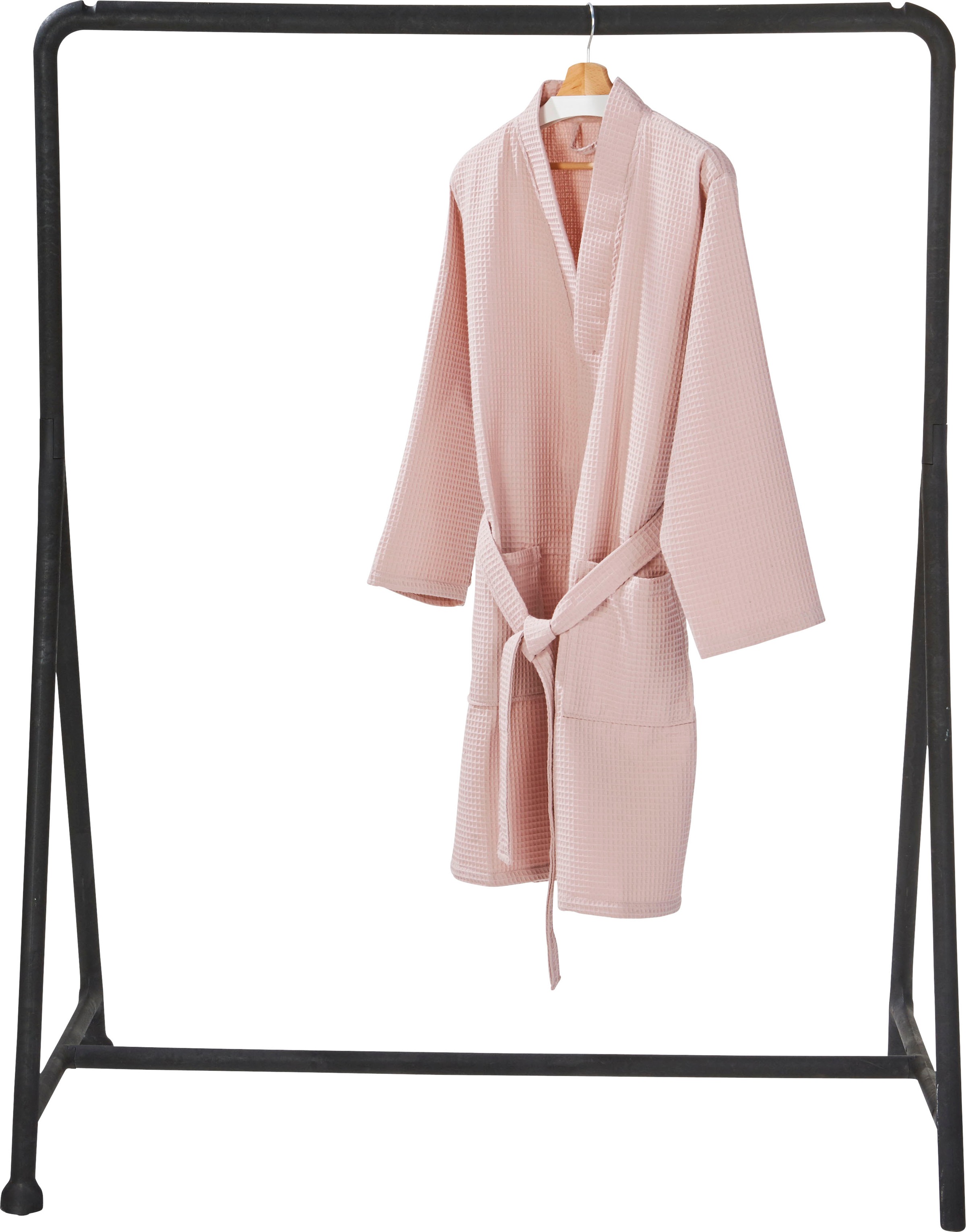 done.® Damenbademantel »MySense, ideal für Sauna & Spa, Hotelbademantel, Morgenmantel«, Waffelpiqué-Struktur, mit Schalkragen und aufgesetzten Taschen