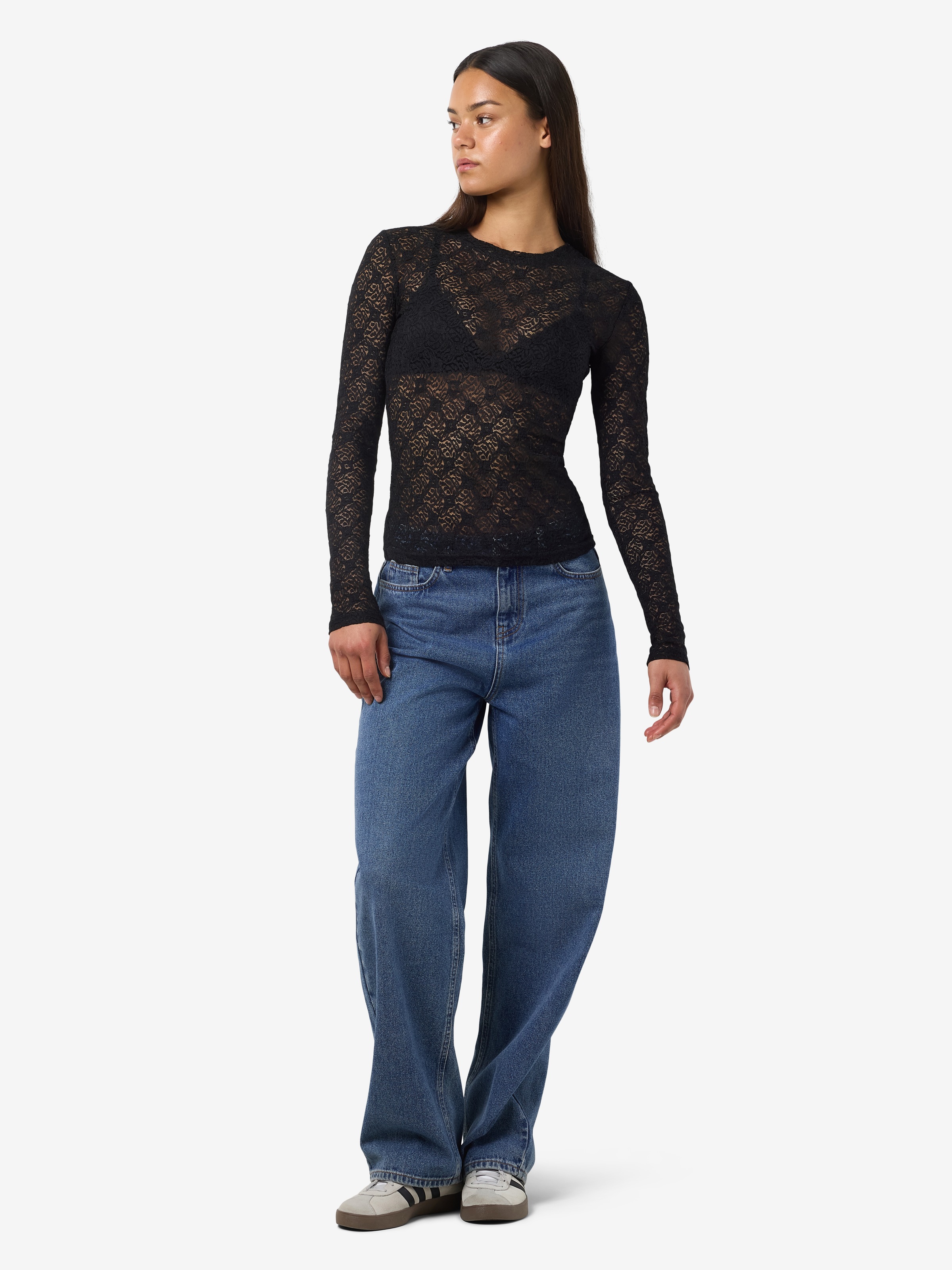 Noisy may Spitzenshirt »NMJUDITH L/S LACE TOP NOOS«