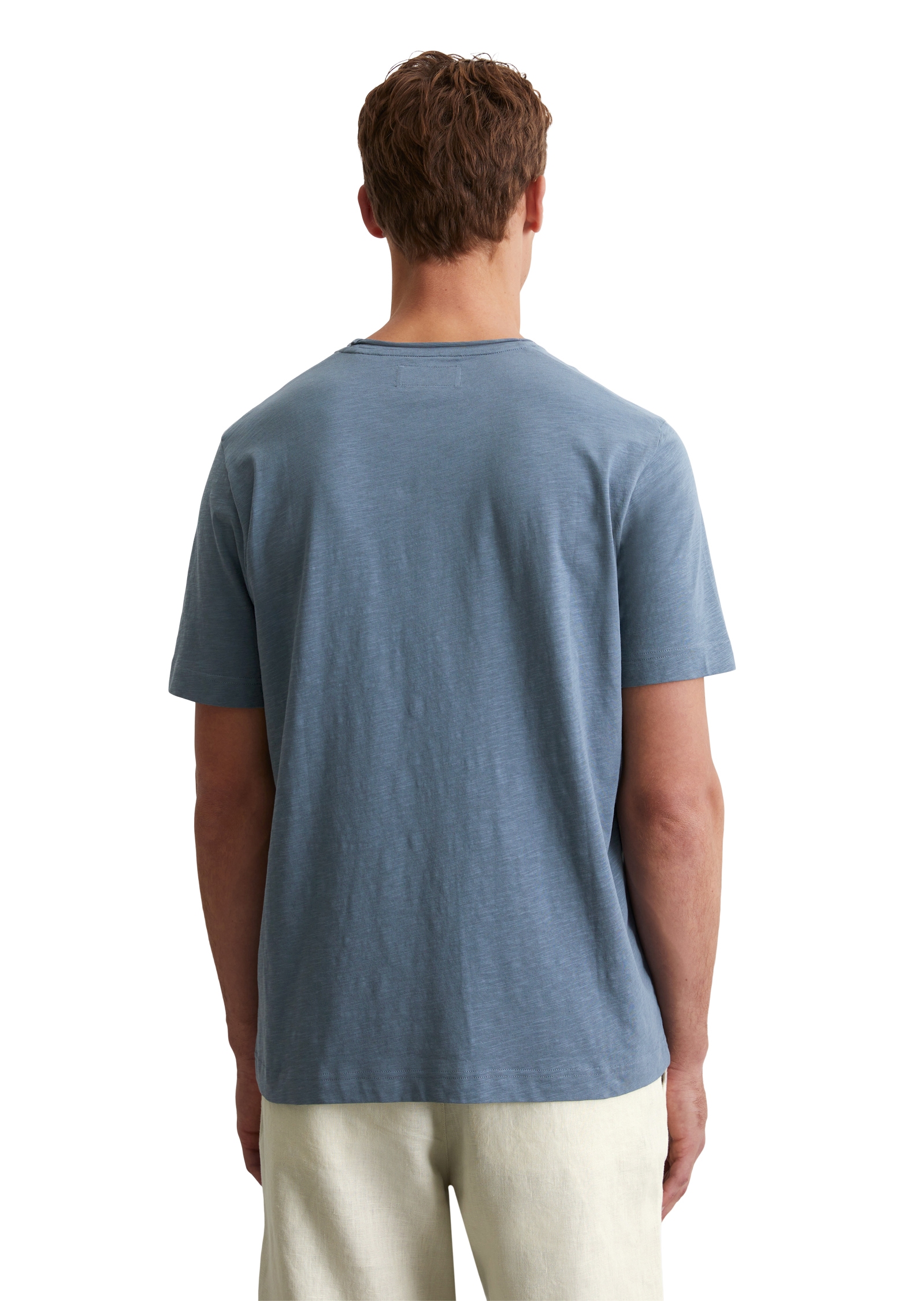 Marc O'Polo T-Shirt, unregelmäßiger Slub-Jersey, elastischer Rundhals