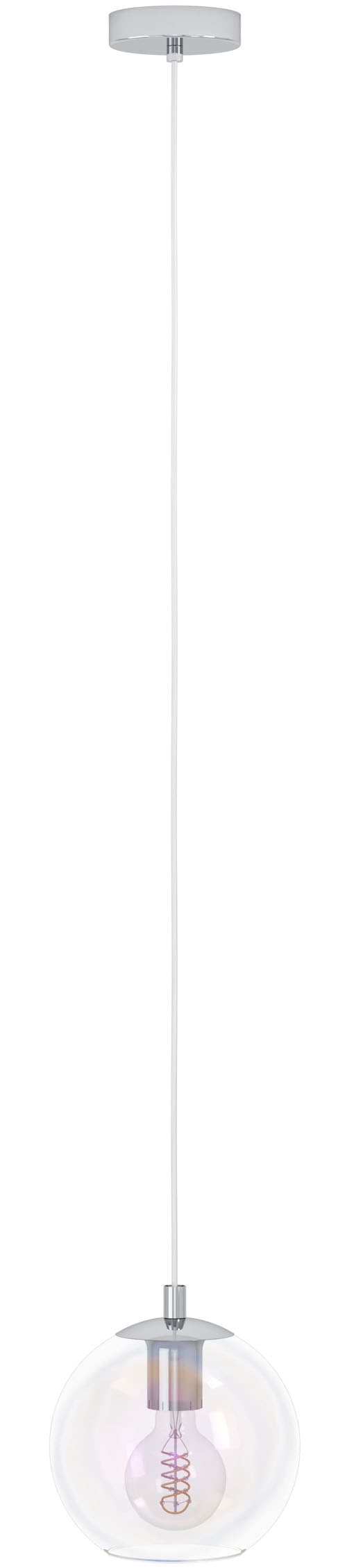 EGLO Hängeleuchte »ARISCANI 2 Pendellampe - Stahl - E27 - 1X60W - IP20« E27 1 Stk. Hängelampe, Deckenlampe, Wohnzimmer, Esszimmer, H110 x Ø20 cm