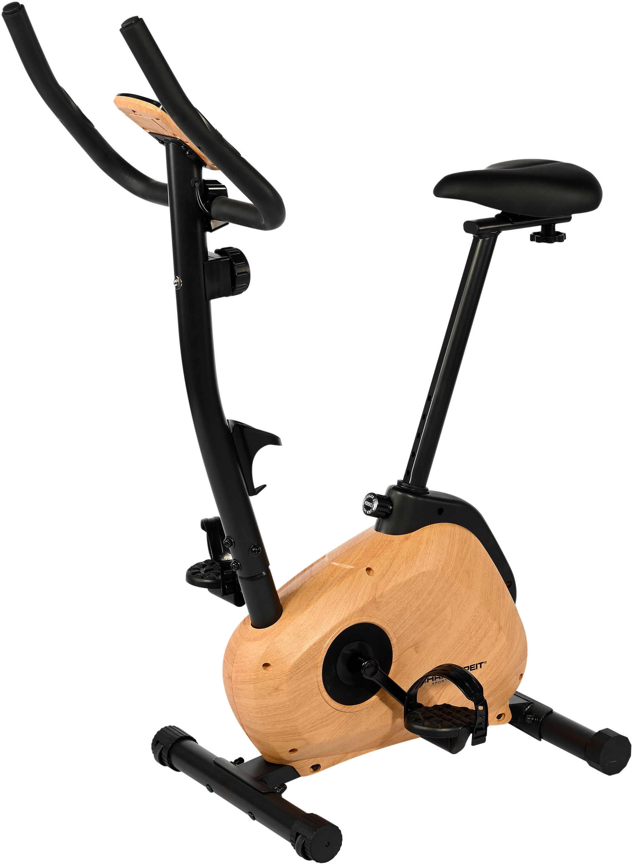 Christopeit Sport® Heimtrainer »HT 2.2«, (Elegante Holzoptik, 3-teilige Pedalarmkurbel), Schwungmasse ca. 5 kg, 8 Widerstandsstufen