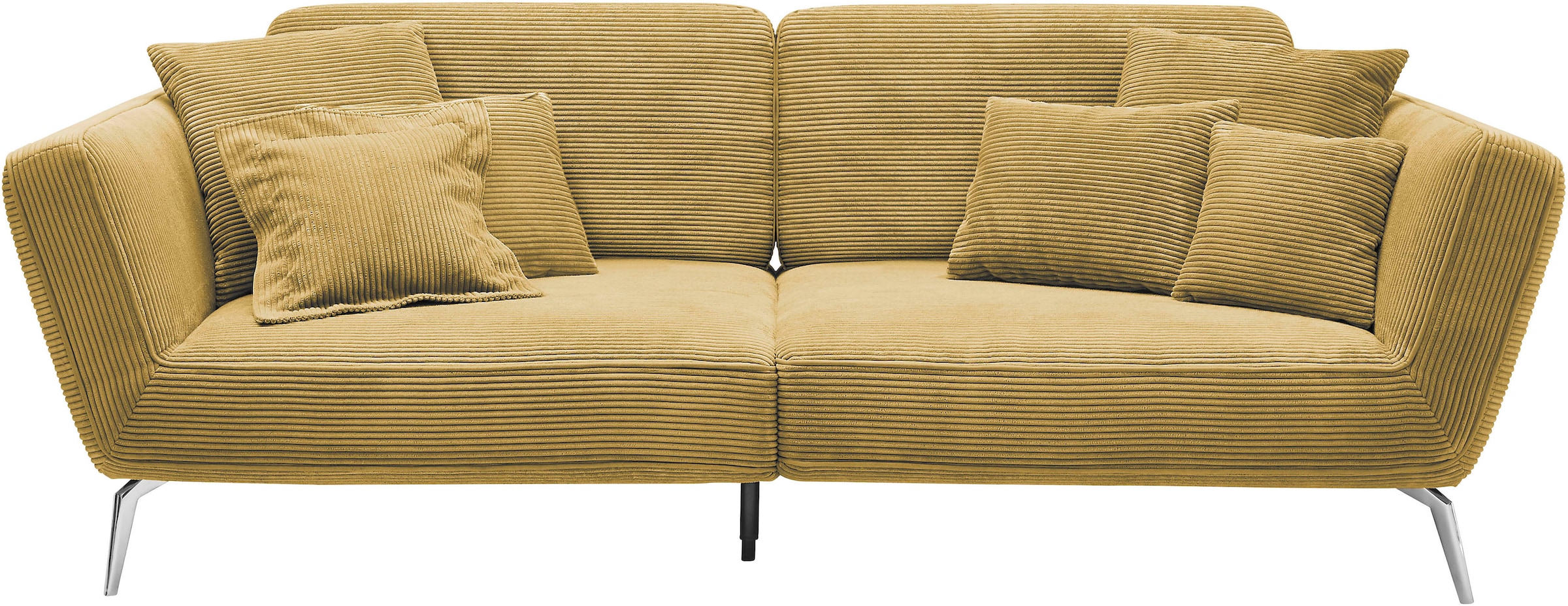set one by Musterring Big-Sofa »SO 4500«, Füße chromfarben, wahlweise mit Kopfstütze, Breite 260cm, in Cord