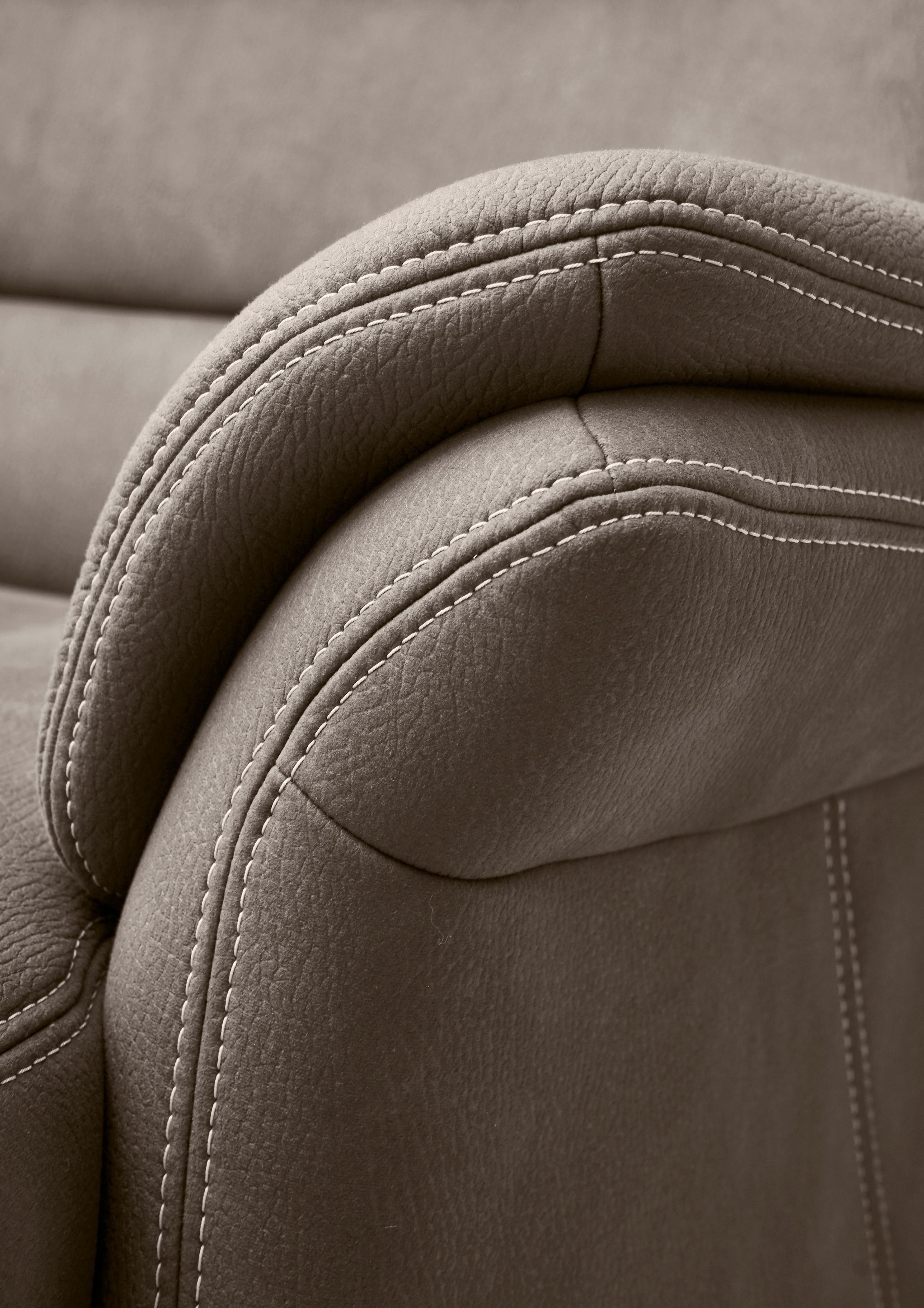 Die PlanBar Wohnlandschaft »ZE-EM16033 U-Form, Breite 330 cm« wahlweise mit Kopfstützen und Bettfunktion