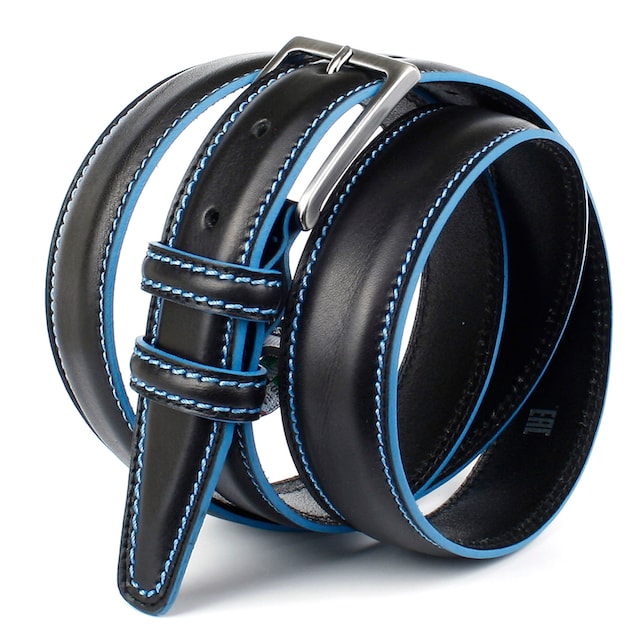 Anthoni Crown Ledergürtel, mit Kontrast Stitching in blau online shoppen  bei OTTO