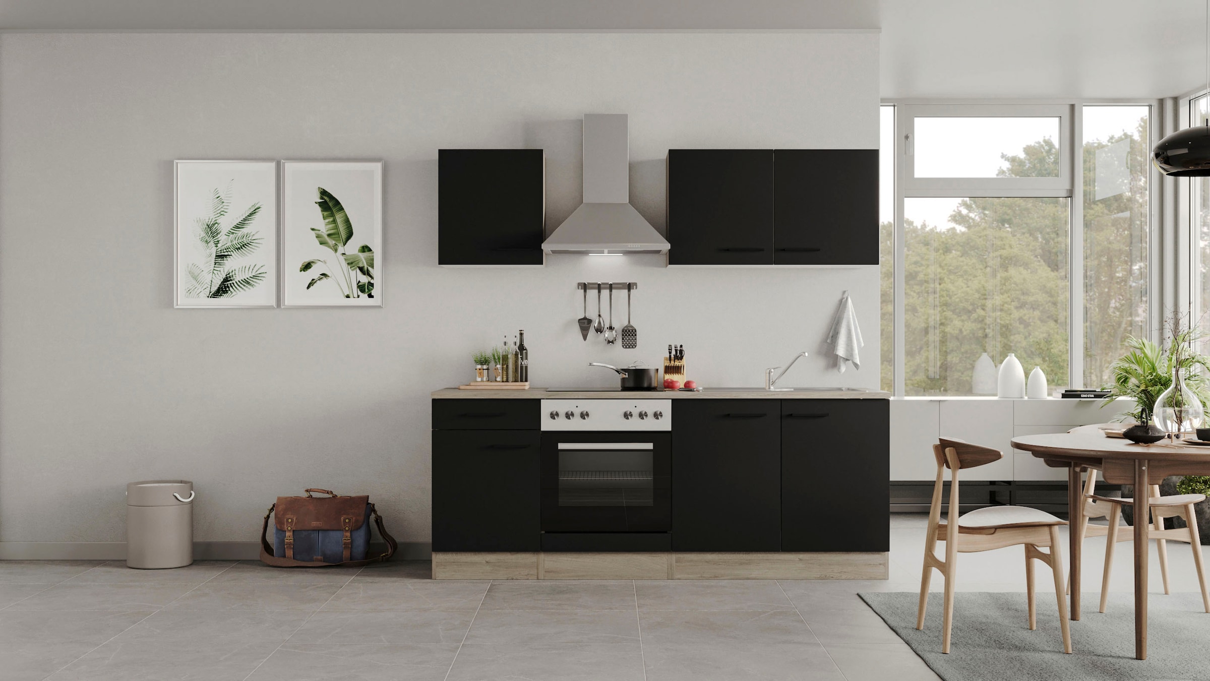 Flex-Well Küchenzeile »Capri«, mit und ohne E-Geräten erhältlich, Gesamtbreite 210 cm