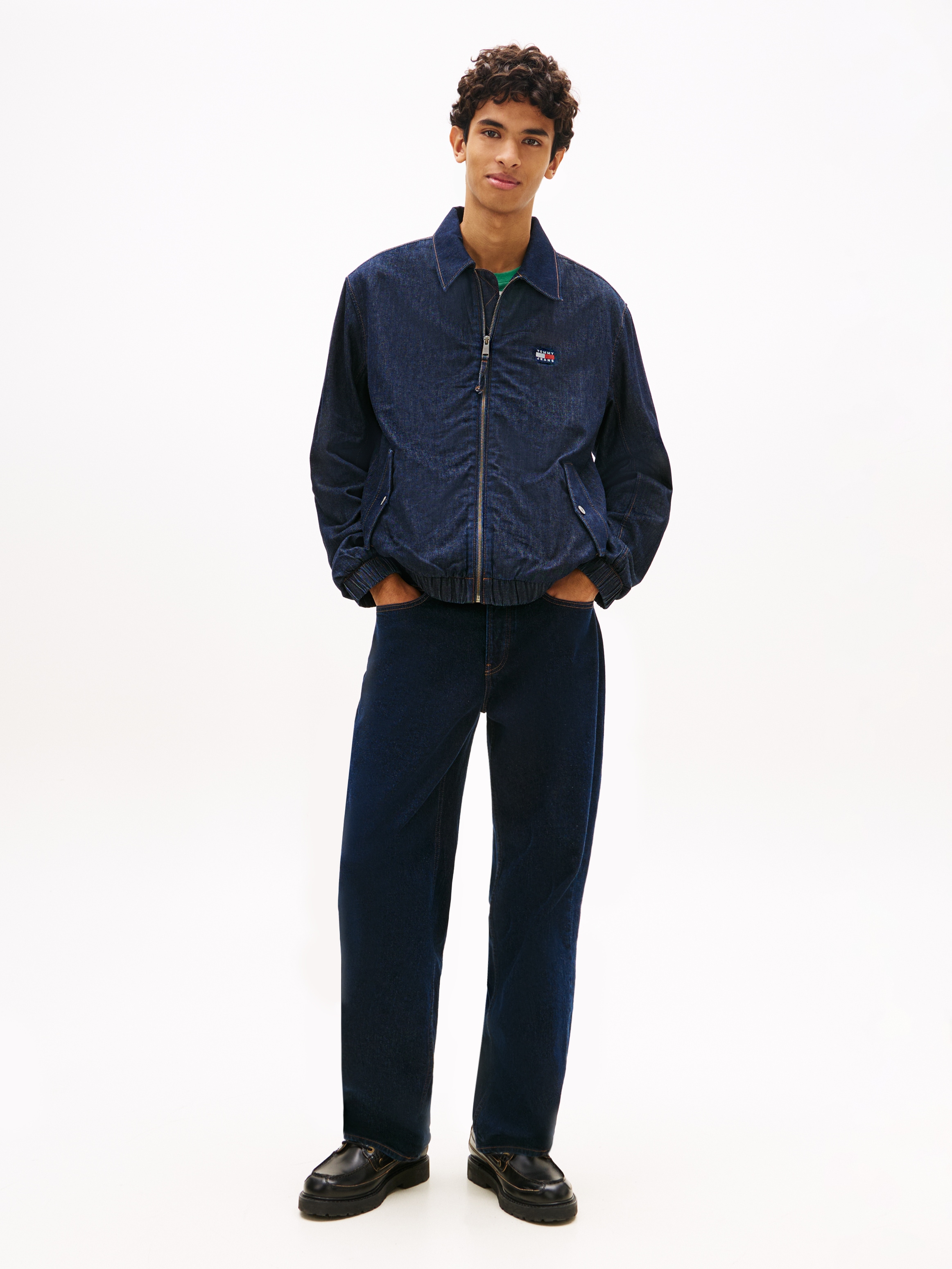 Tommy Jeans Jeansjacke »CHAMBRAY HARRINGTON« ohne Kapuze Regular fit mit Klappentaschen