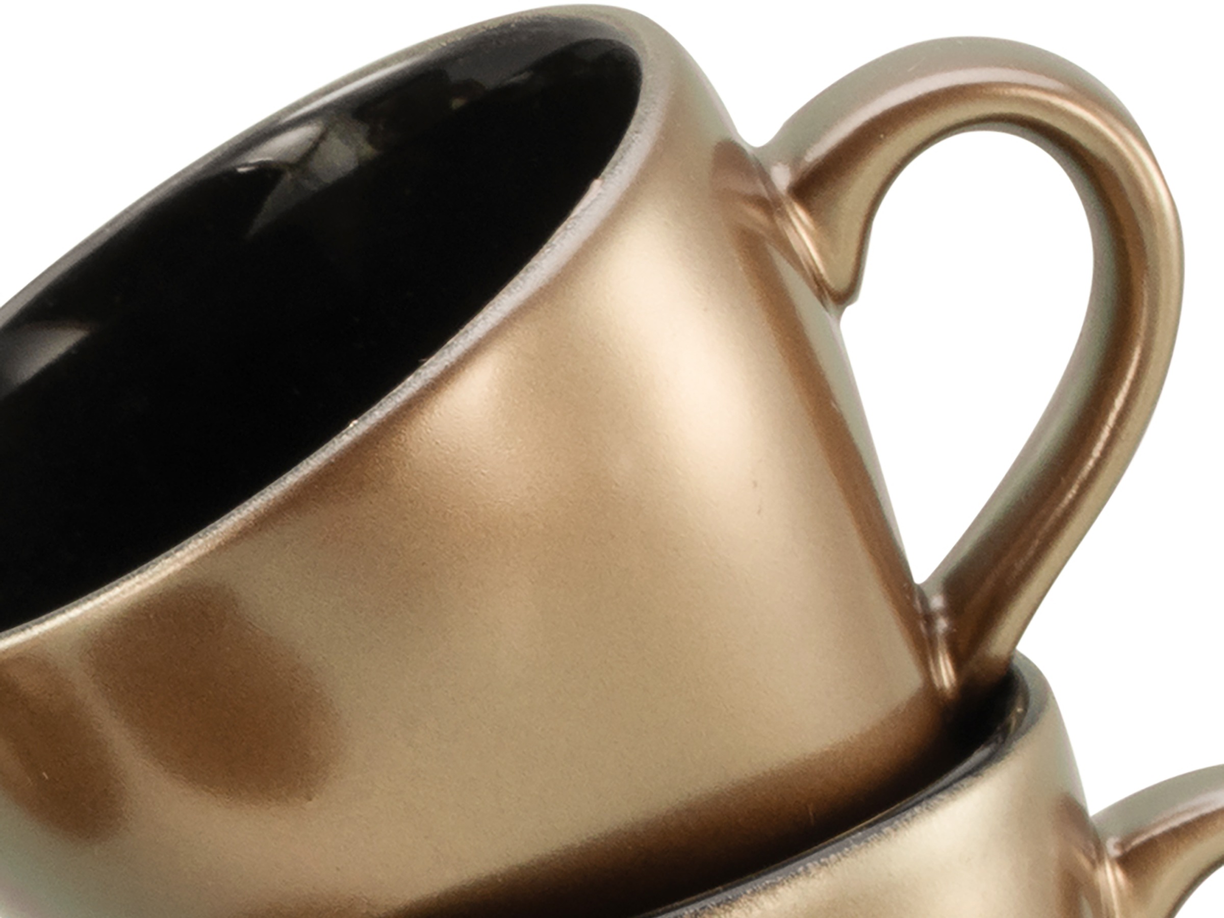 CreaTable Espressotasse »Golden Days Schwarz, Espressoset, 12-tlg.« Goldfarbene Spezialglasur