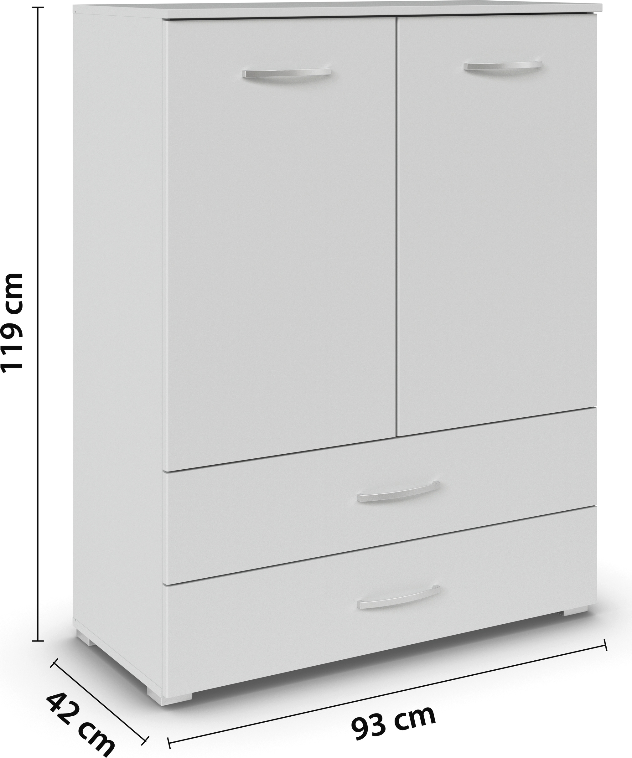 rauch Hochkommode »Pure by Aditio«, im minimalistischem Design, 2 Schubladen mit Softclose-Funktion