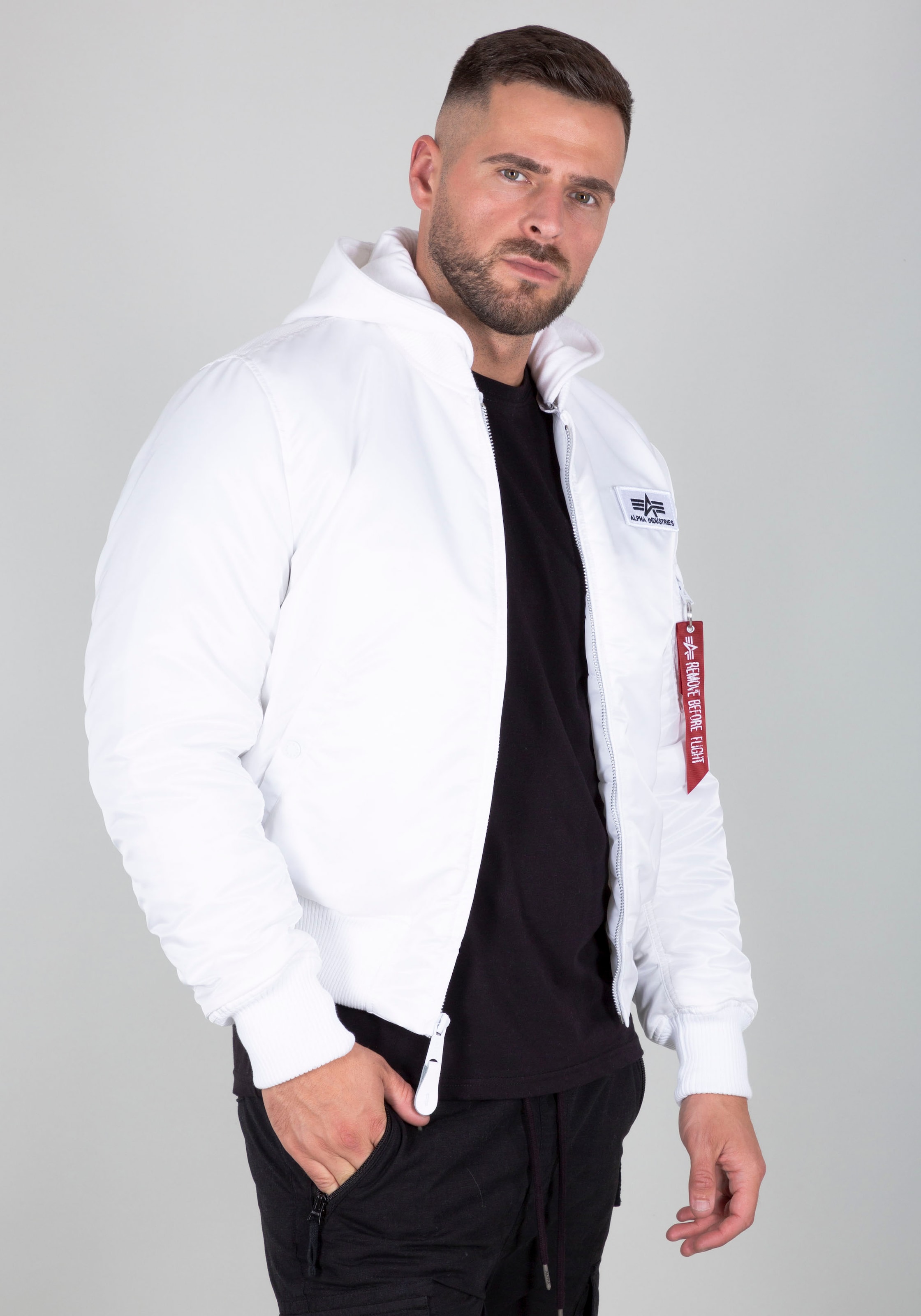 Alpha Industries Bomberjacke »MA-1 ZH Back Print«, mit Kapuze