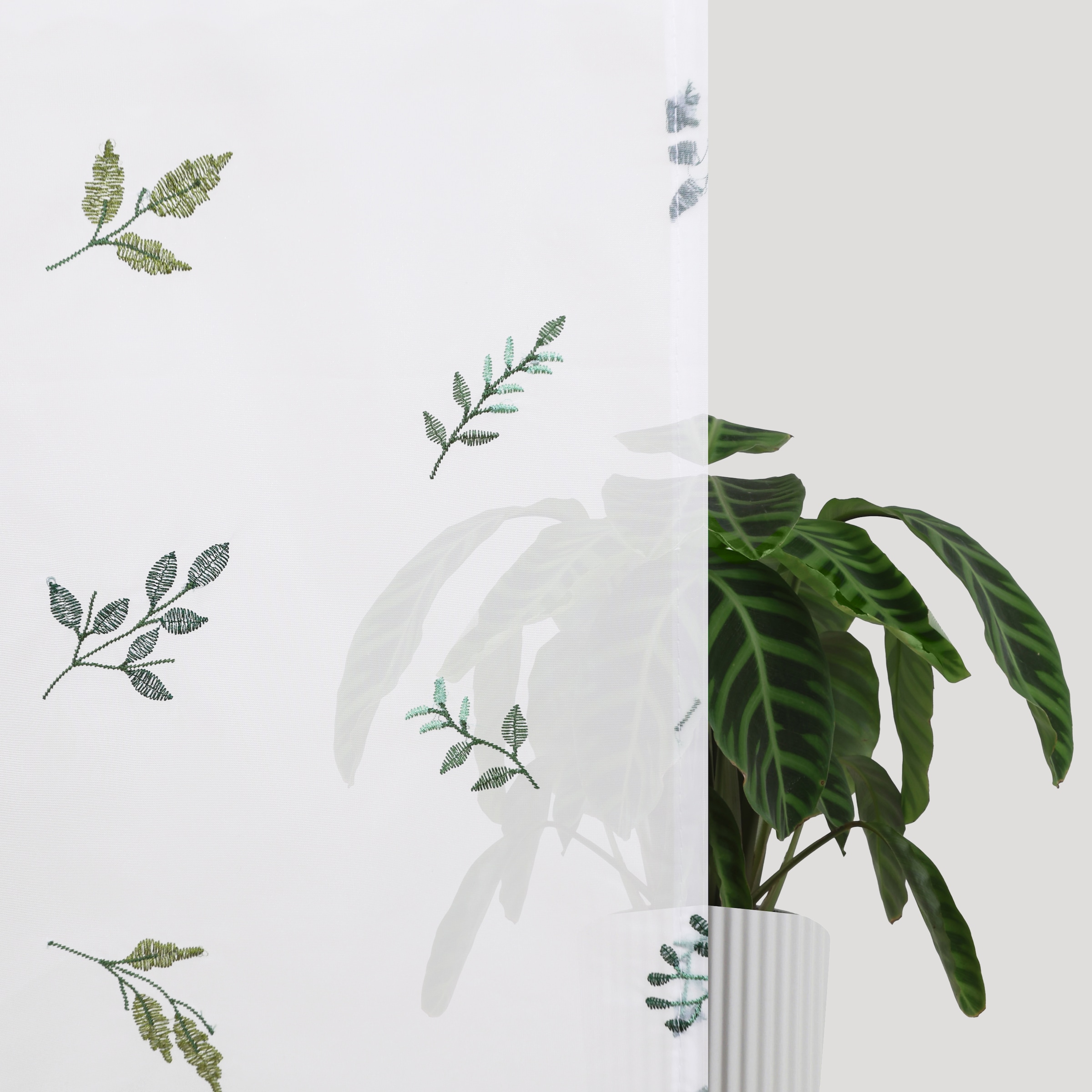 my home Scheibengardine »Alphonse« Durchzuglöcher 1 Stk. tlg. Bestickt, floral, gemustert, schöne Haptik